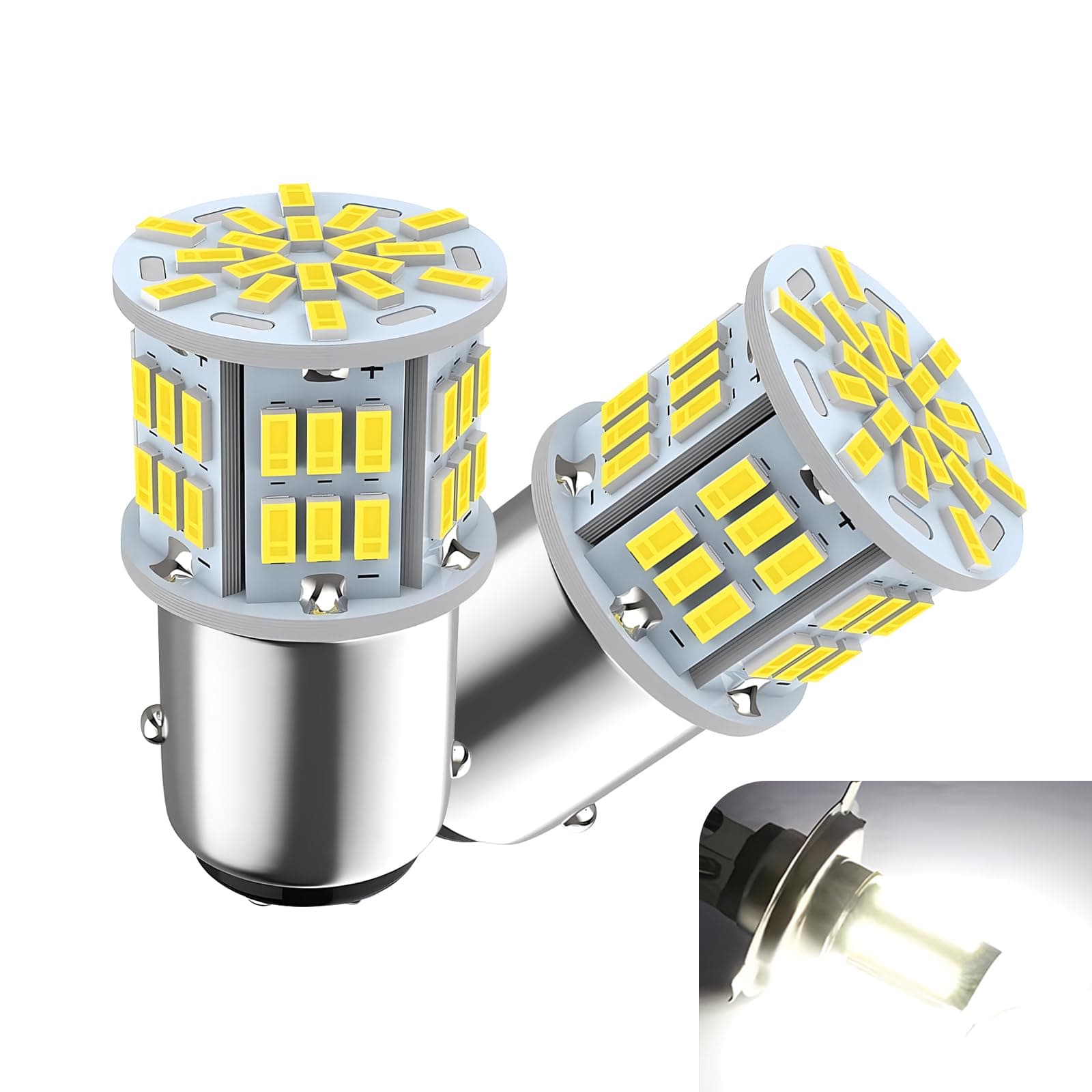 2 PCS Car LED Brake Lights, Double Contact Super Bright Automotive Lighting Bulbs Accessory, Universal Waterproof Vehicle Bulb Replacement for Truck SUV Car (White Light #1157)