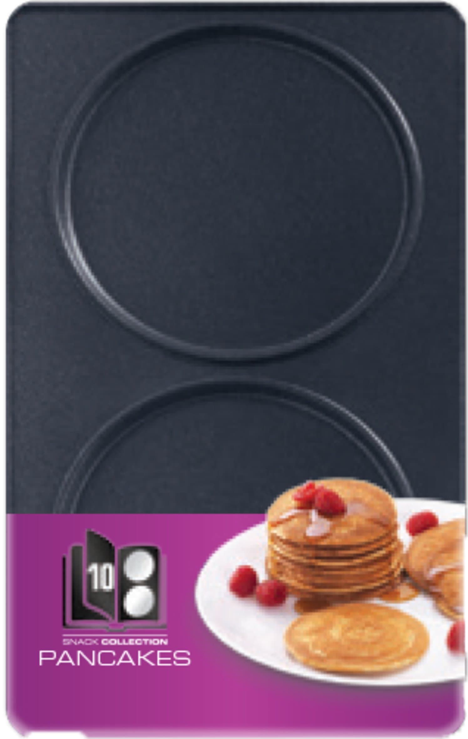 Tefal XA801012 Pancake Plates Set, Non-Stick, Snack Time, Accessory, Snack Collection, Black, XA8010