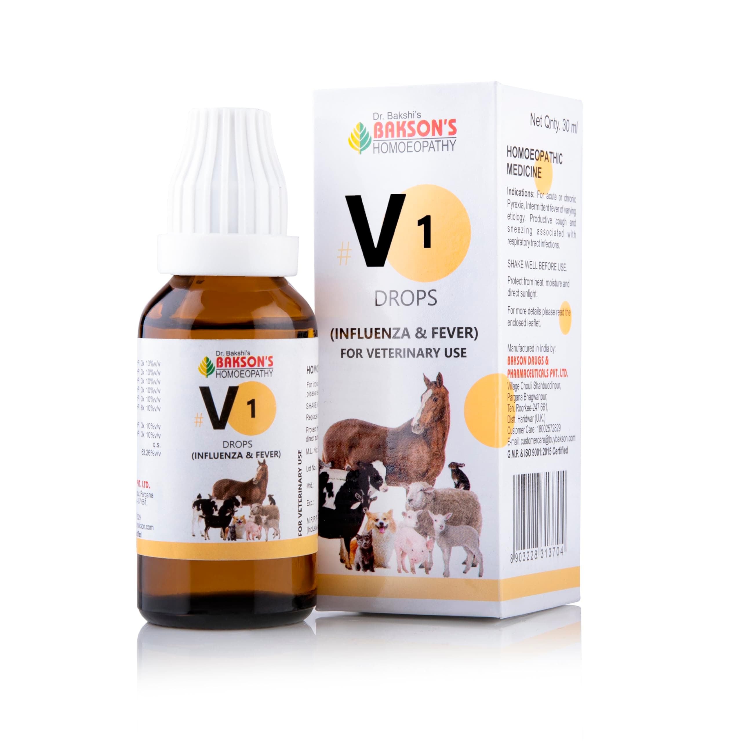 Bakson Veterinary | V-1(Influenza & Fever Drops)