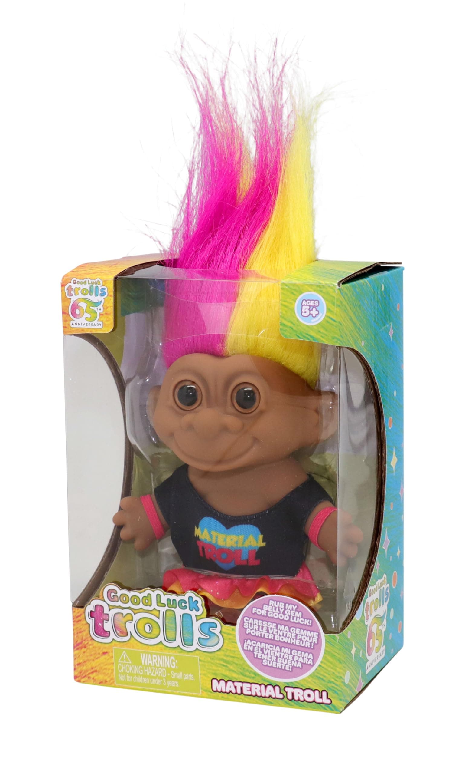 Good Luck Trolls 4" Dolls | Rockstar Doll | 80's Glam Fusion | Rainbow Figures | Nostalgic Toys for Best Playtime Fun | Collectible Fashionable Troll Figures, Material