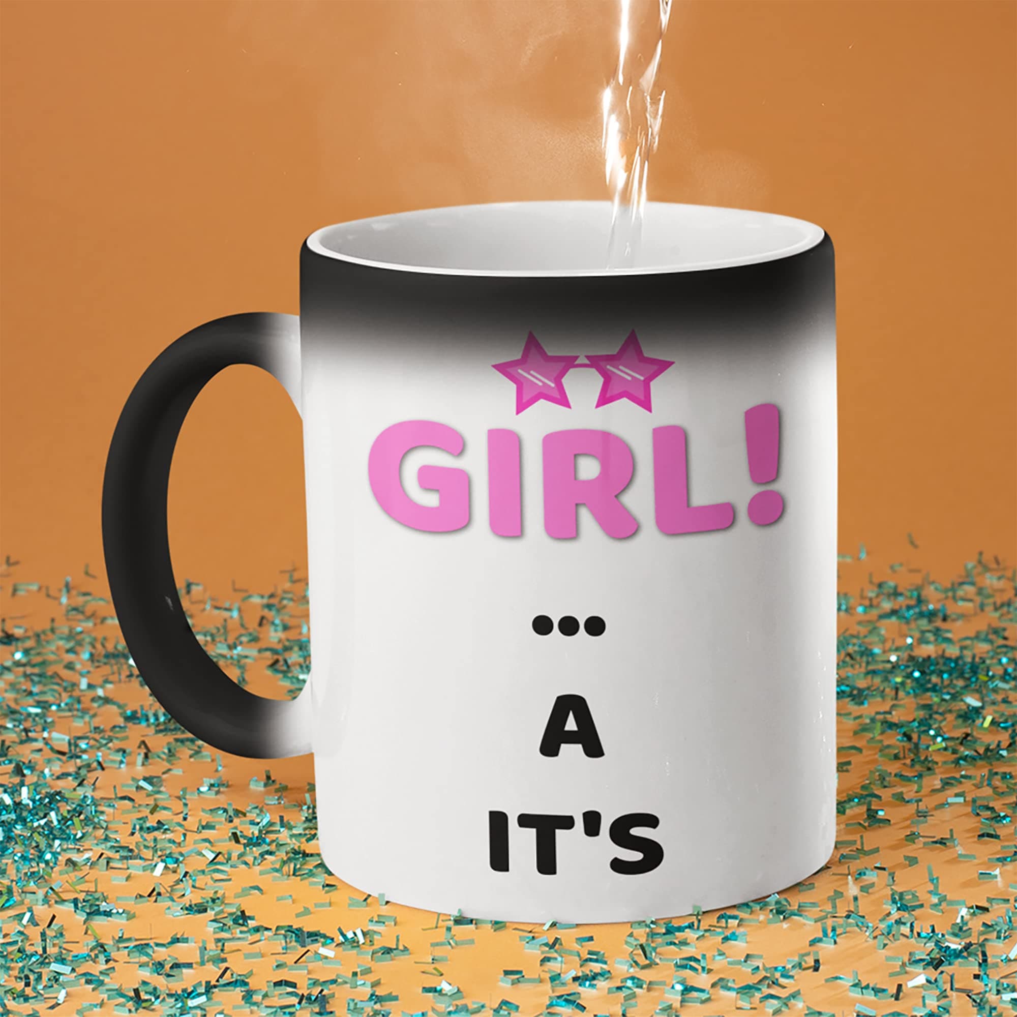 Baby Gender Reveal Ideas It's A Girl Color Changing Mug -11oz Surprise Magic Coffee Tea Milk Cup