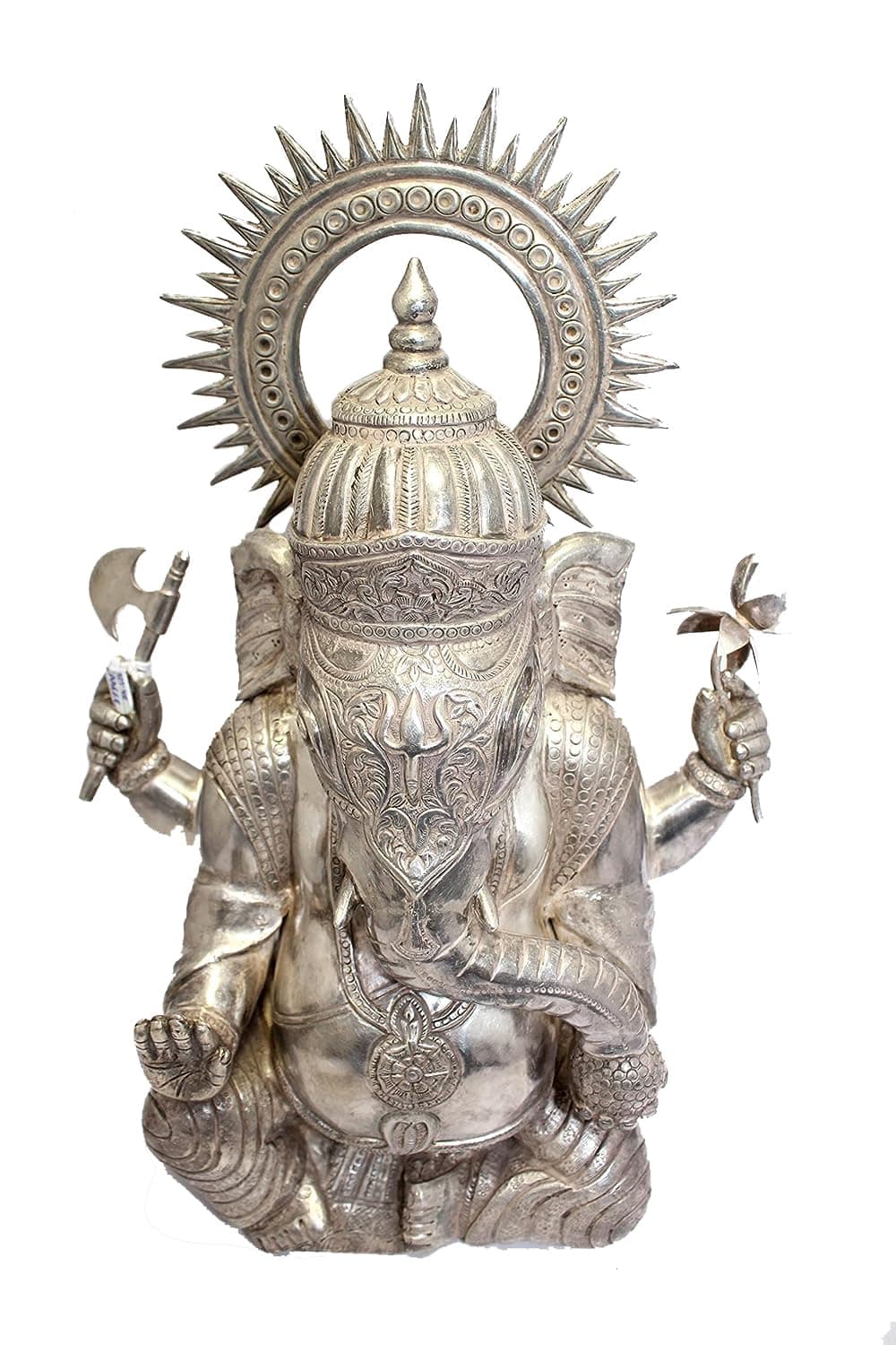 PH Indian God Ganesha Ganesh Figurine Hindu Statue Sterling Silver Pooja Idol B549