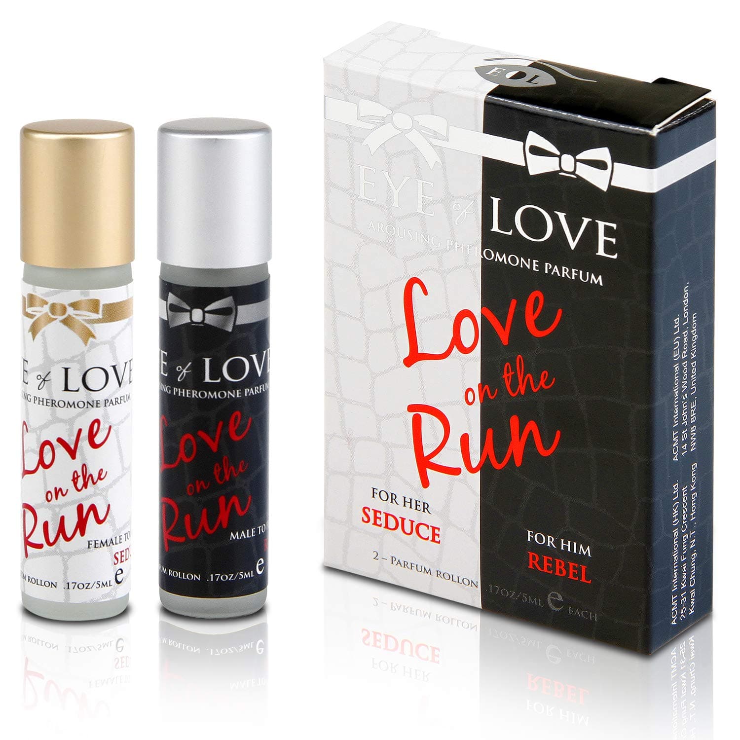 Eye Of Love Double Pack of REBEL and SEDUCE Pheromone Perfumes for men and women - Extra Strength Human Pheromones Formula - 5ml each