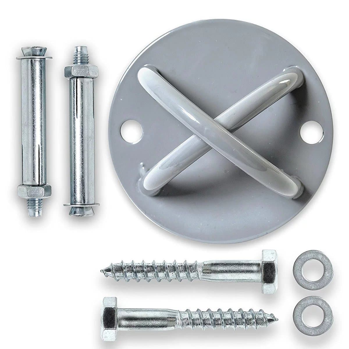 Suspension Strap Trainer Mount Anchor Bracket Hook - Wall & Ceiling - for Trainer Straps, Crossfit Olympic Gymnastic Rings, Aerial Yoga Swings & Hammocks, Includes 2 Sets of Screws.