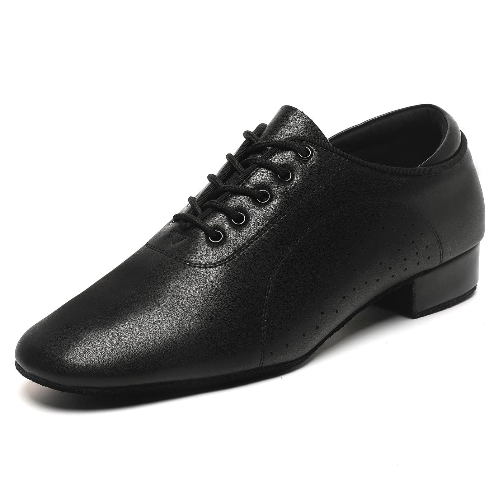 Men's Ballroom Dance Shoes Latin Salsa Dancing Black Breathable Leather Character Shoes