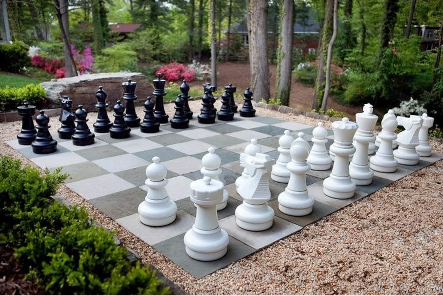MegaChess Giant Chess Set - Black and White - Plastic - 25 inch King