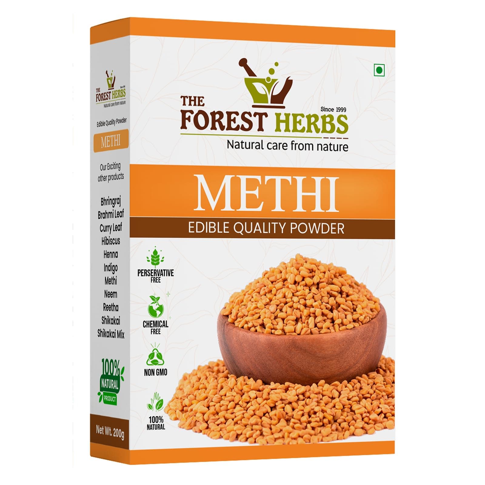 The Forest Herbs Natural Care From Nature 100% Pure Fenugreek Methi Powder 20