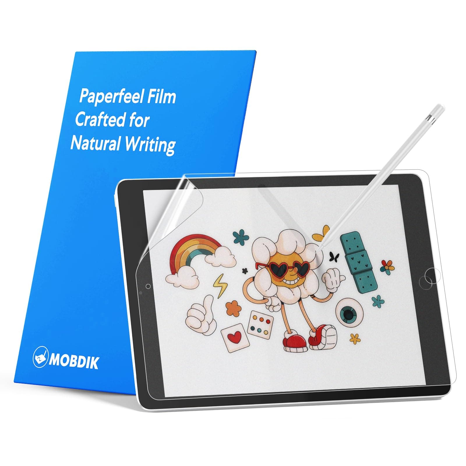 MOBDIK 2 Pack Paperfeel Screen Protector Compatible with iPad 6th/5th Generation 9.7 inch, Crafted for Natural Writing, Anti Glare with Easy Installation Kit, Compatible with iPad 9.7&iPad Pro 9.7