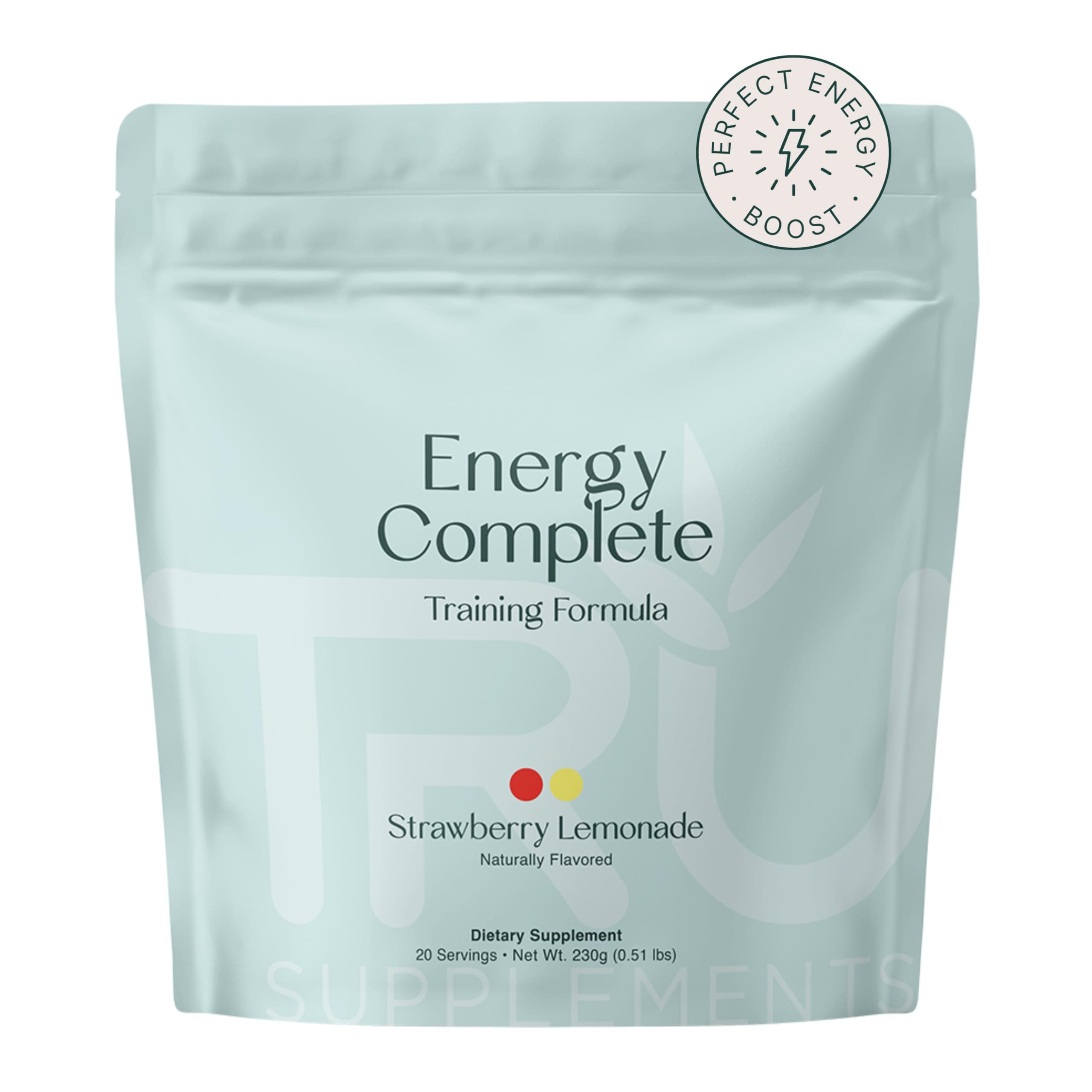 TRU Supplements Energy, Pre Workout Training Formula, Vegan Friendly, No Jitters, Improve Workout Performance, Naturally Extracted Flavors, 20 Servings (Strawberry Lemonade)