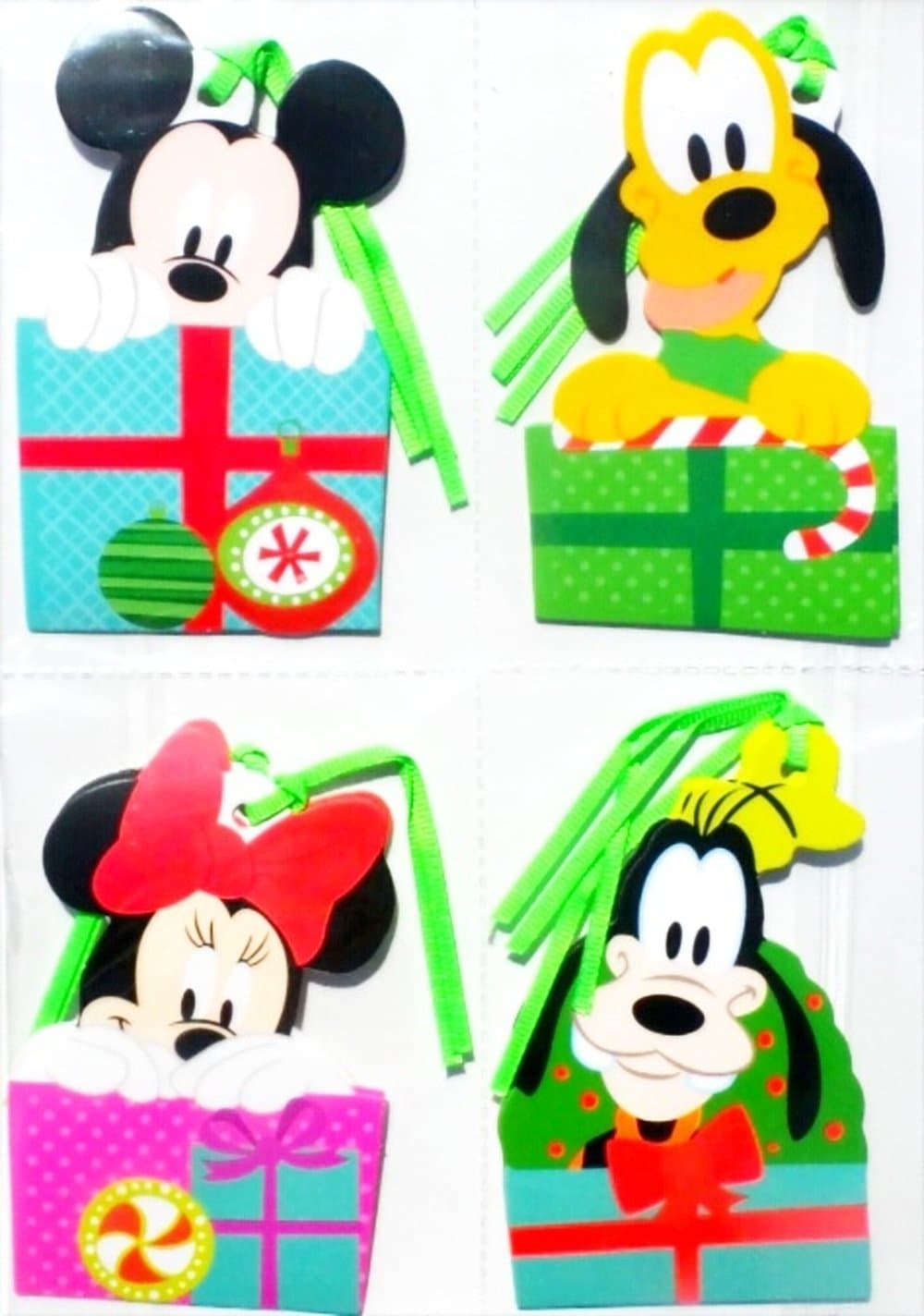 Disney Mickey & Friends Christmas Gift Tags, Embellishments, Pack 8-Count, 2.5" W x 4" H, Mickey, Minnie, Pluto, Goofy