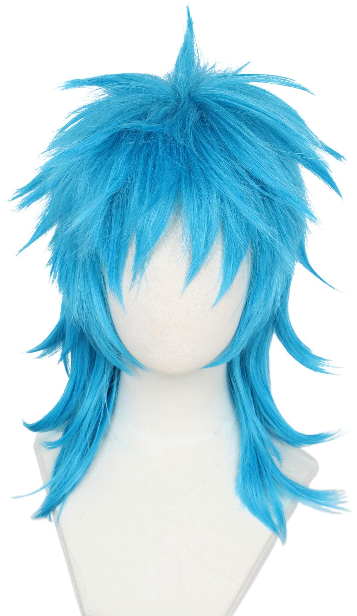 Linfairy Womens Game Wig Costume Halloween Cosplay Wigs For Men (Short Blue)