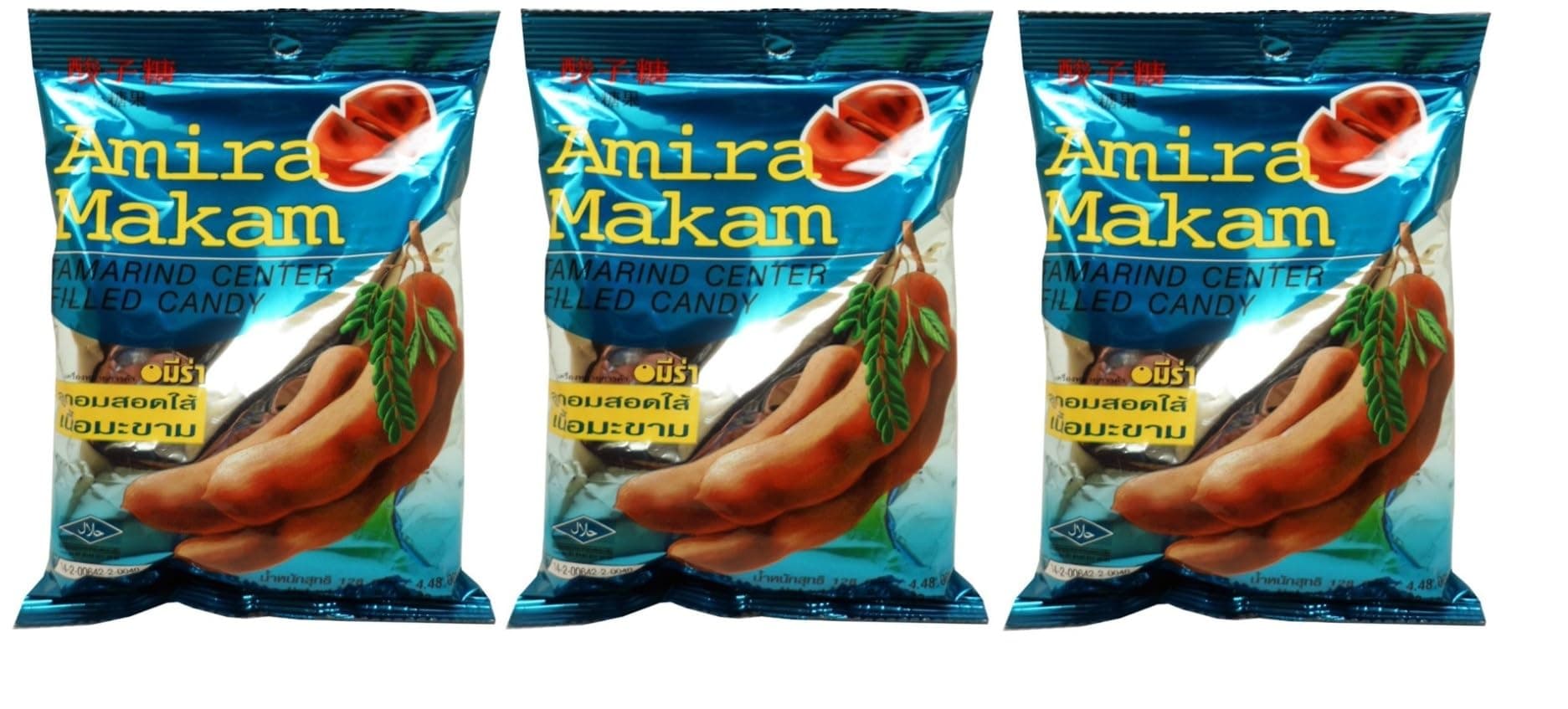 Amira Center Filled Tamarind Candy - 100 pieces per bag 300 Grams (3-Pack)