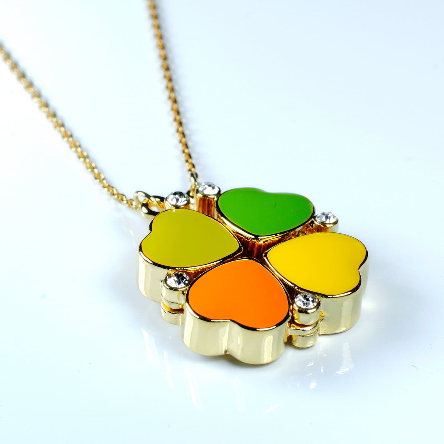 Lovely Multi Style Four Leaf Clover Gold Plated Necklace