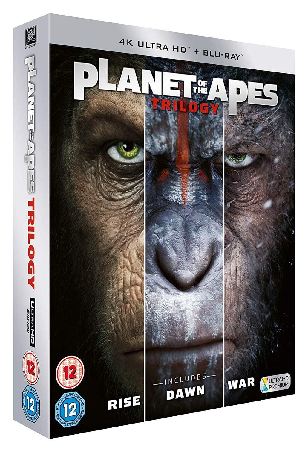Planet of the Apes Trilogy - Rise of the Planet of the Apes + Dawn of the Planet of the Apes + War for the Planet of the Apes (4K UHD + Blu-ray) (6-Disc) (Special Edition Box Set) (Uncut | Slipcase Packaging | Region Free 4K Ultra HD | Region B Blu-ray | UK Import)
