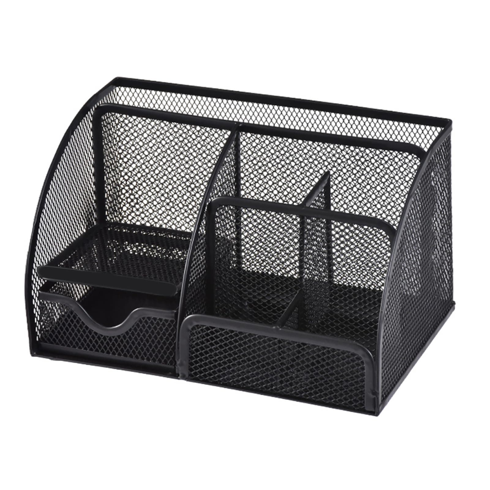 Beauenty Net Pen Holder, Desk Organizer with 7 Compartments, Multi-functional Office Supplies Organizer, Stationery Organizer for School, Office, Classroom (black)