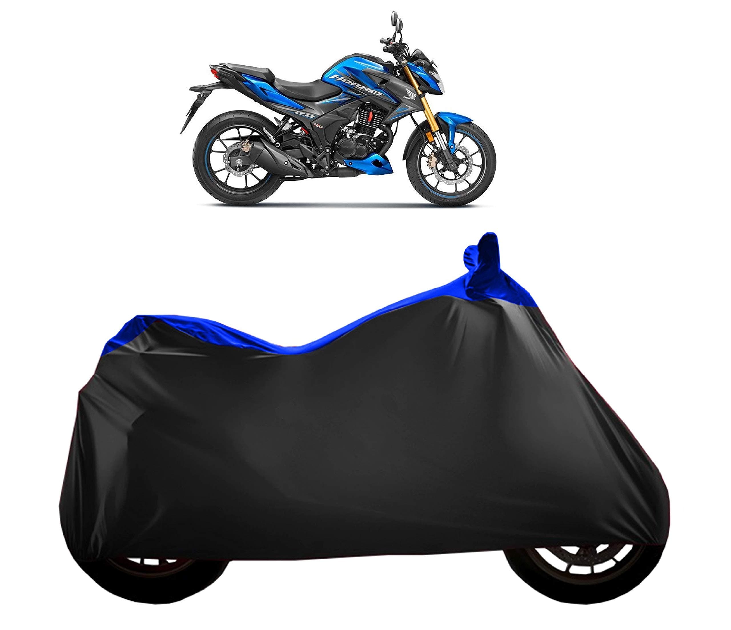 Cover HUB - Hornet 2.0 Bike Cover with Waterproof & Dust Proof Premium Polyester Fabric (Blue Streak) - A Perfect Bike Cover for Honda Hornet 2.0