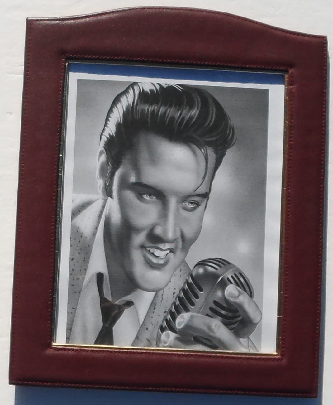 Genuine Leather Picture Frame 8" by 10" Burgundy with Gold Picture Trim Great Gift for Brother Sister Mother Father Anniversary Graduation Christmas or Memorial