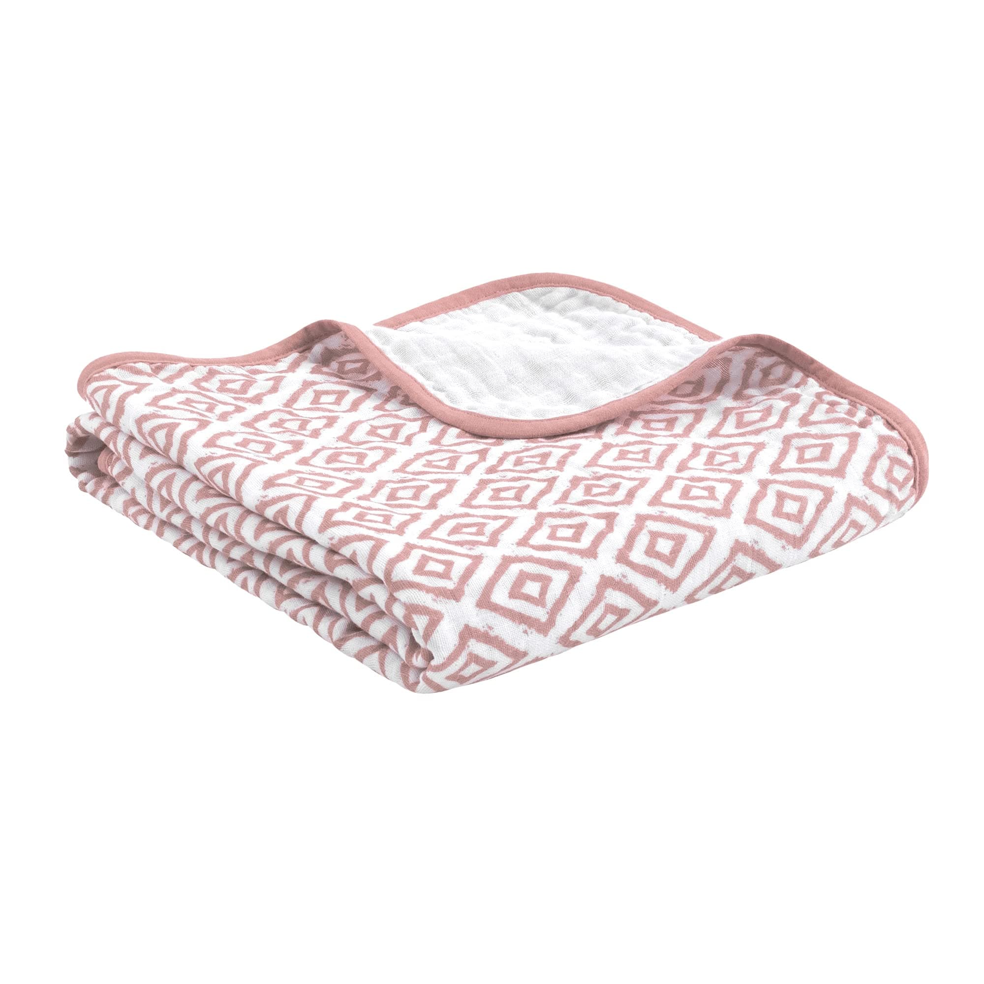 emma & noah Baby Snuggle Blanket, Extra Soft, 100% Cotton, Size: 120x120 cm, 4-Layered, Ideal as Baby Blanket, Blanket for Pram, Crib and Baby Bed, Nursing Cover (Boho Red)