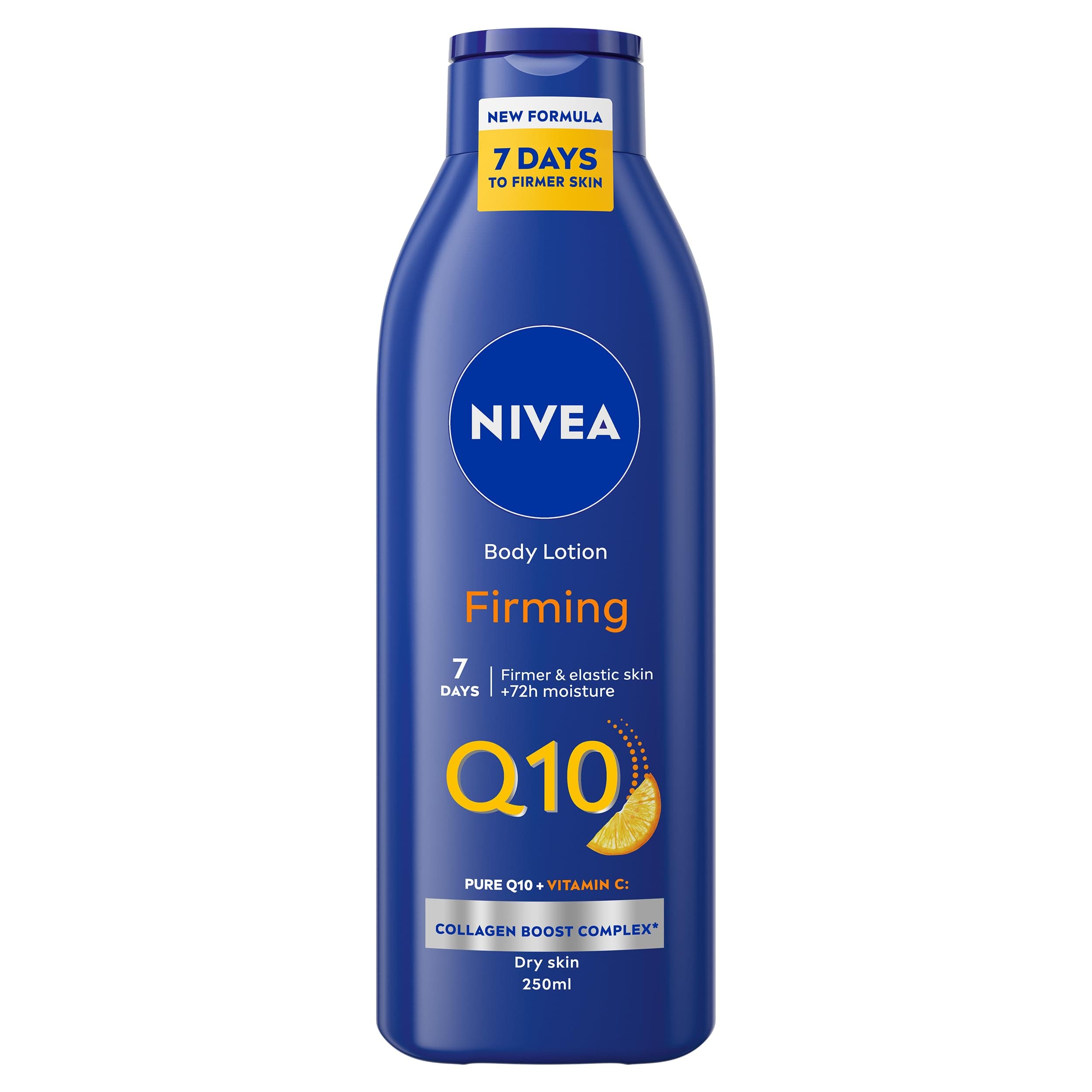 NIVEA Q10 Firming Rich Body Lotion + Vitamin C (250ml), with Collagen Booster Complex, 72H NIVEA Moisturiser