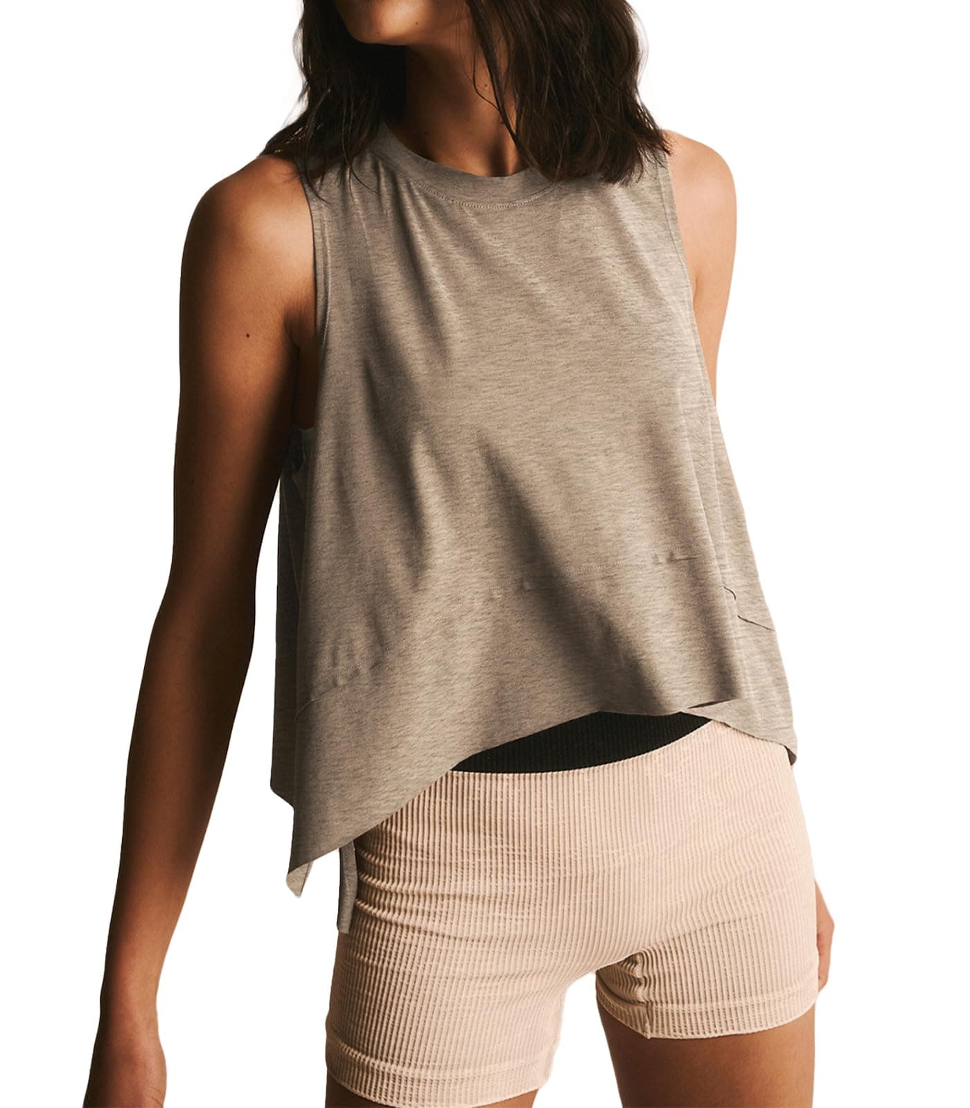 Women Workout Tank Tops Sleeveless Loose Athletic Yoga Running Gym Vest Asymmetrical Flowy Shirts