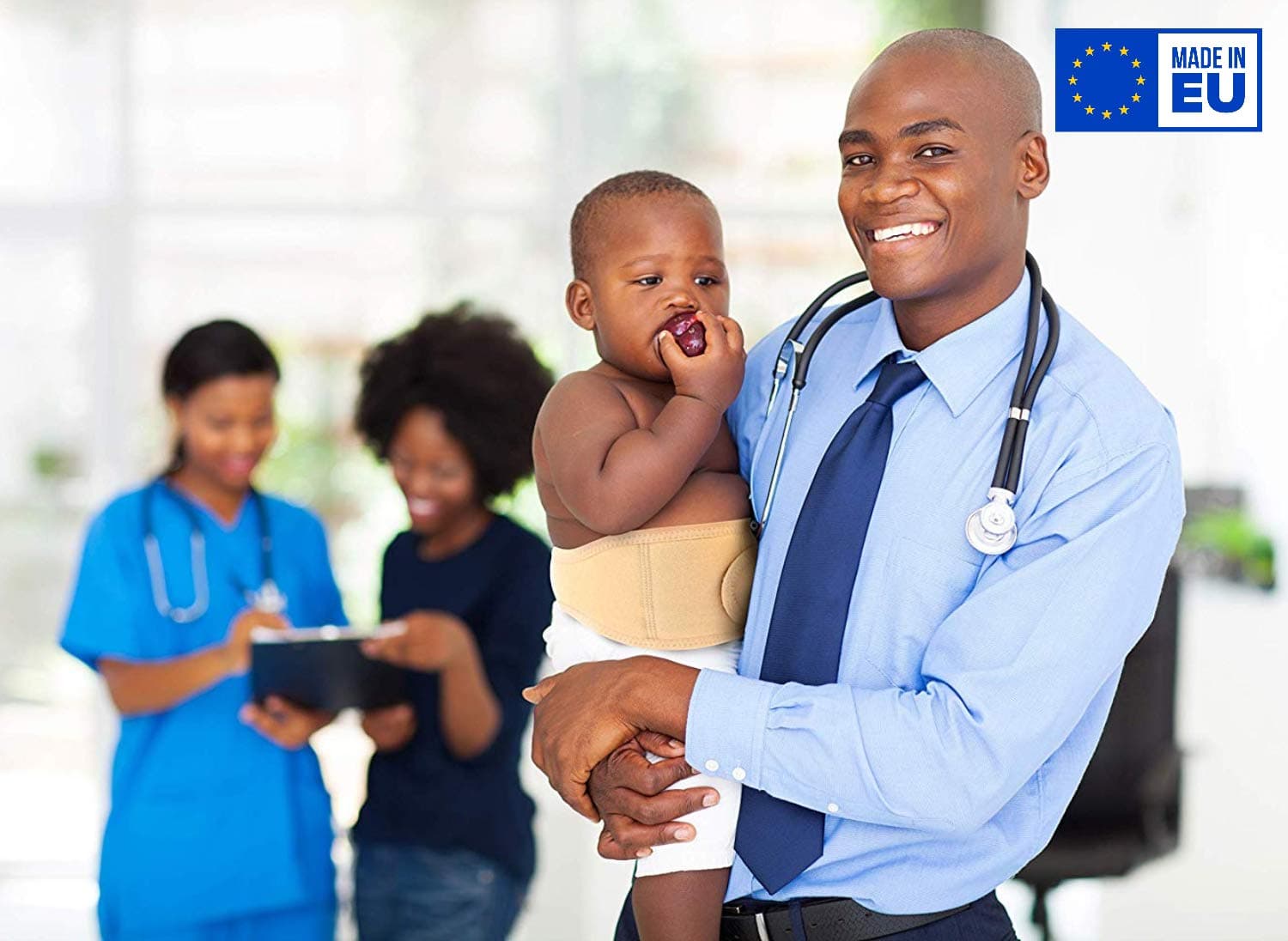 Practical Color - Baby Umbilical Hernia Belt for Boy and Girl by BeFit24 - with Silicone Pad for Delicate Support - One Size Fits All - Nude