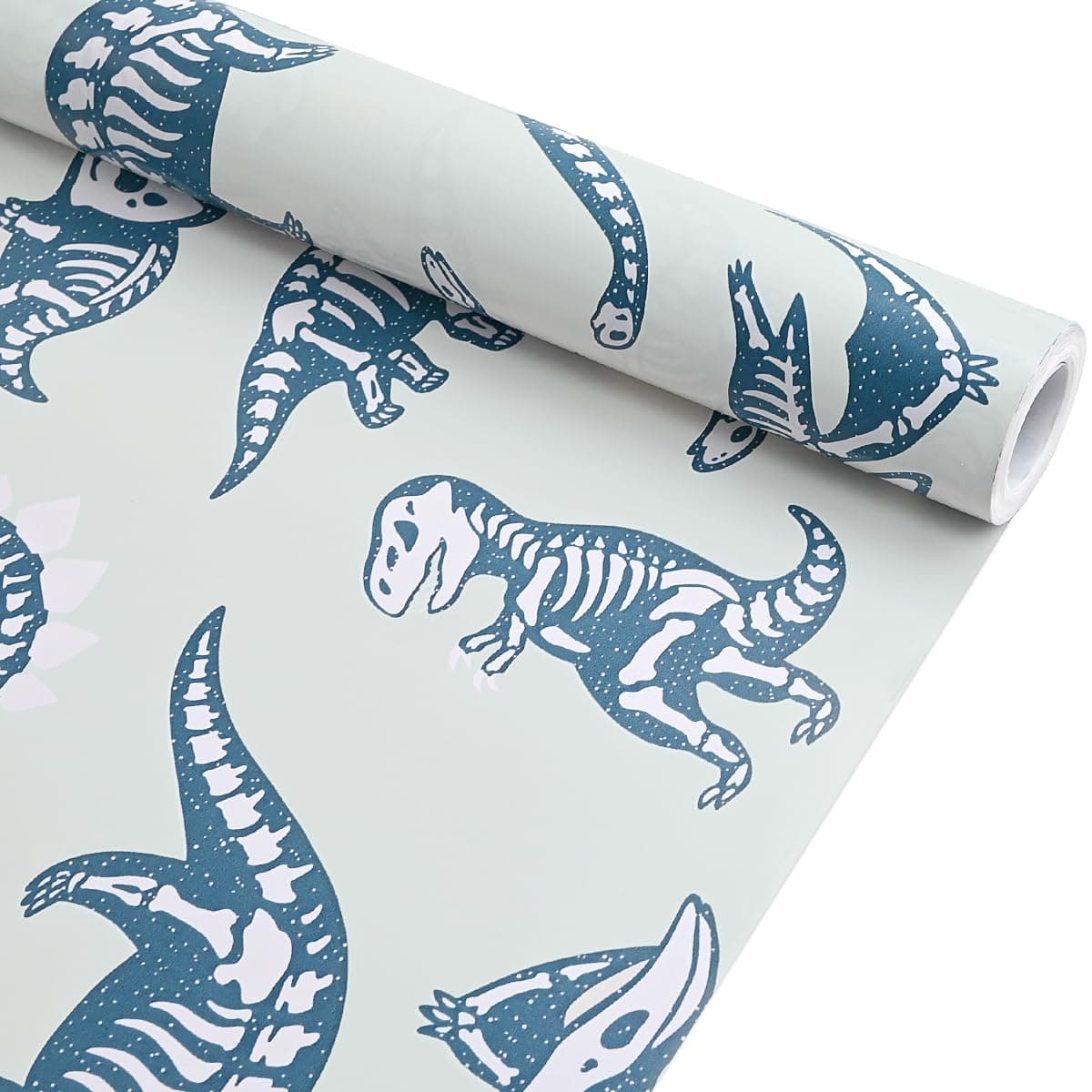 Dinosaur Skeleton Wrapping Paper Roll,Topeedy 43cm*10m Animal Theme Eco Friendly Gift Wrap for Kids Birthday-skeleton