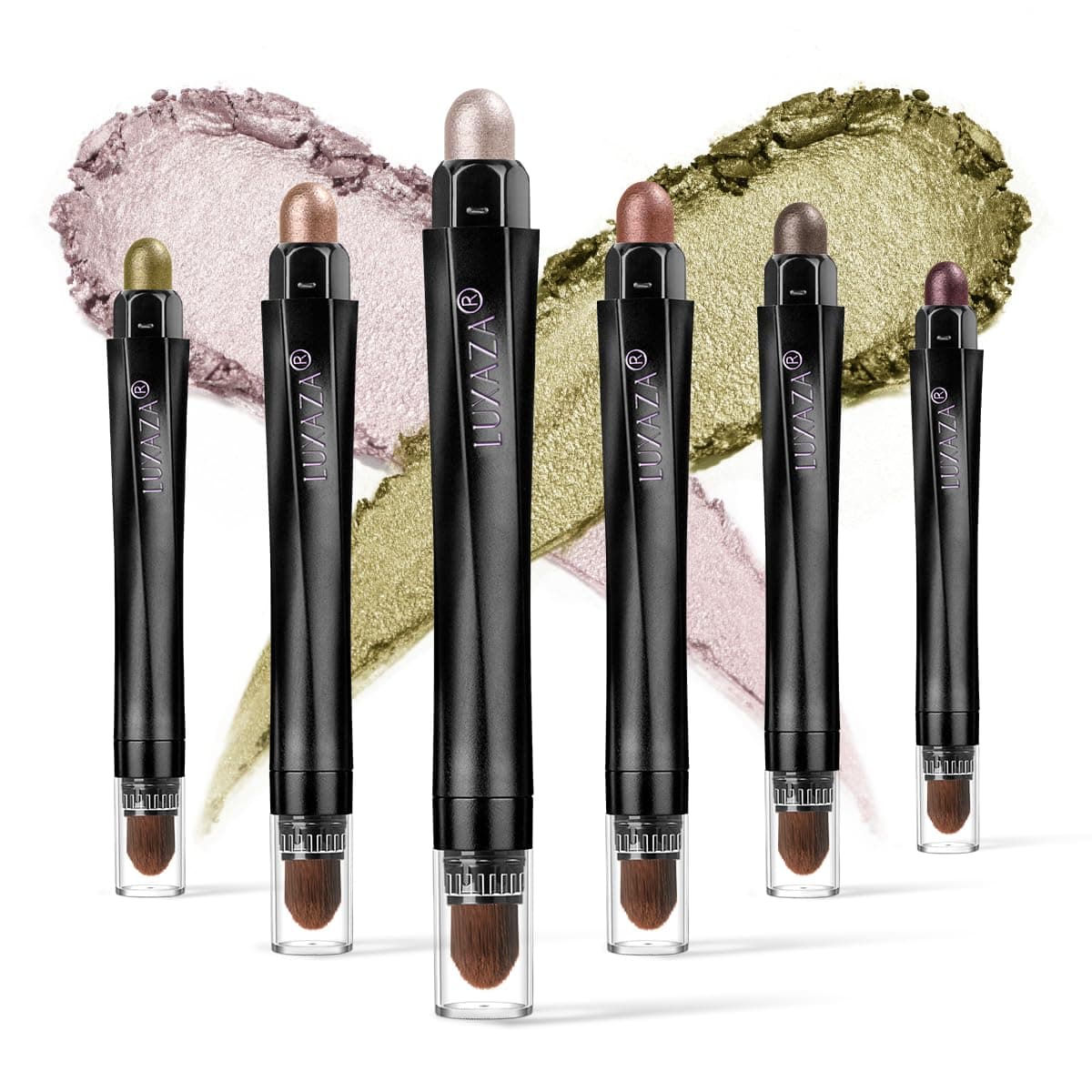 6PCS Champagne Pink Eyeshadow Stick Makeup Sets, Long Lasting Cream Shadow,Metallic And Matte Shimmer Eye Shadow Eye Brightener Stick Pencil Crayon, B04-Champagne Pink