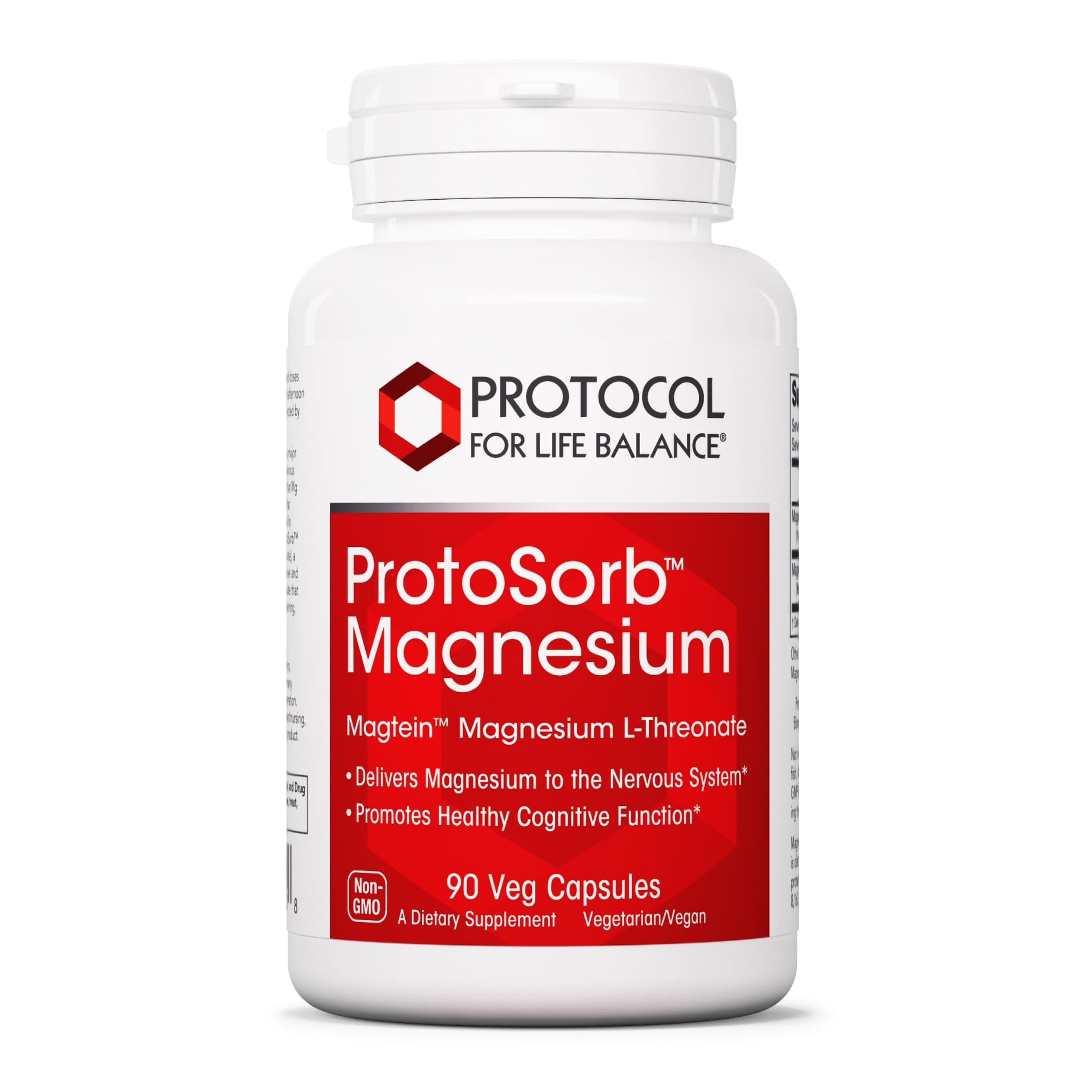 Protocol for Life Balance Magtein - 2,000mg Magnesium L-Threonate Magtein - Support Brain Focus & Memory Health - Kosher & Non-GMO - 90 Veg Capsules