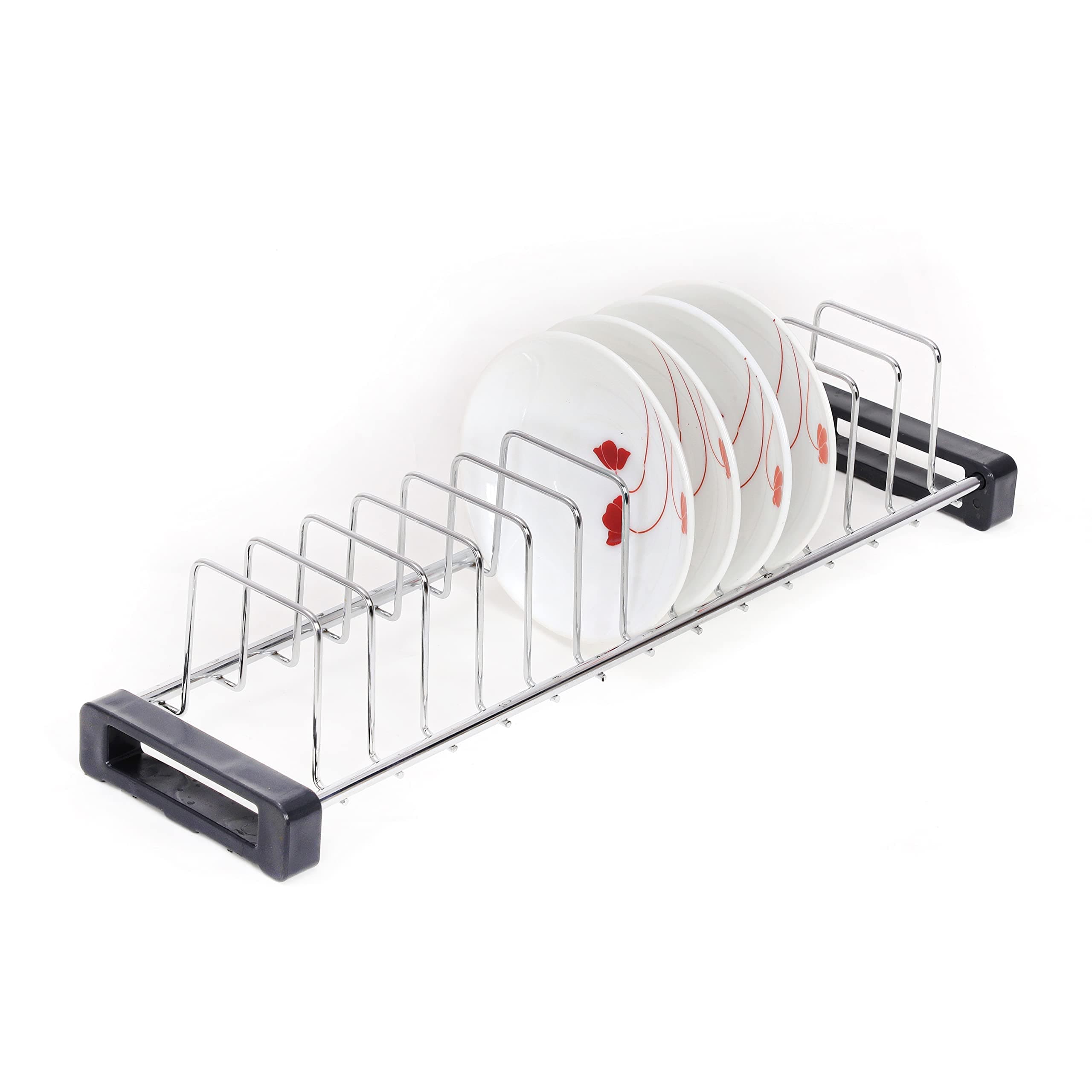 FIT N FORGETEXPERT KITCHEN Stainless Steel Tandem Rack/Cup Saucers Rack/Cup Saucers Stand/Utensil Holder(for 20 INCH Tandem Basket/Rack)(18.5 INCH Length)(Size:-L*W*H=18.5 * 5 * 4 INCH)(13 Sections)