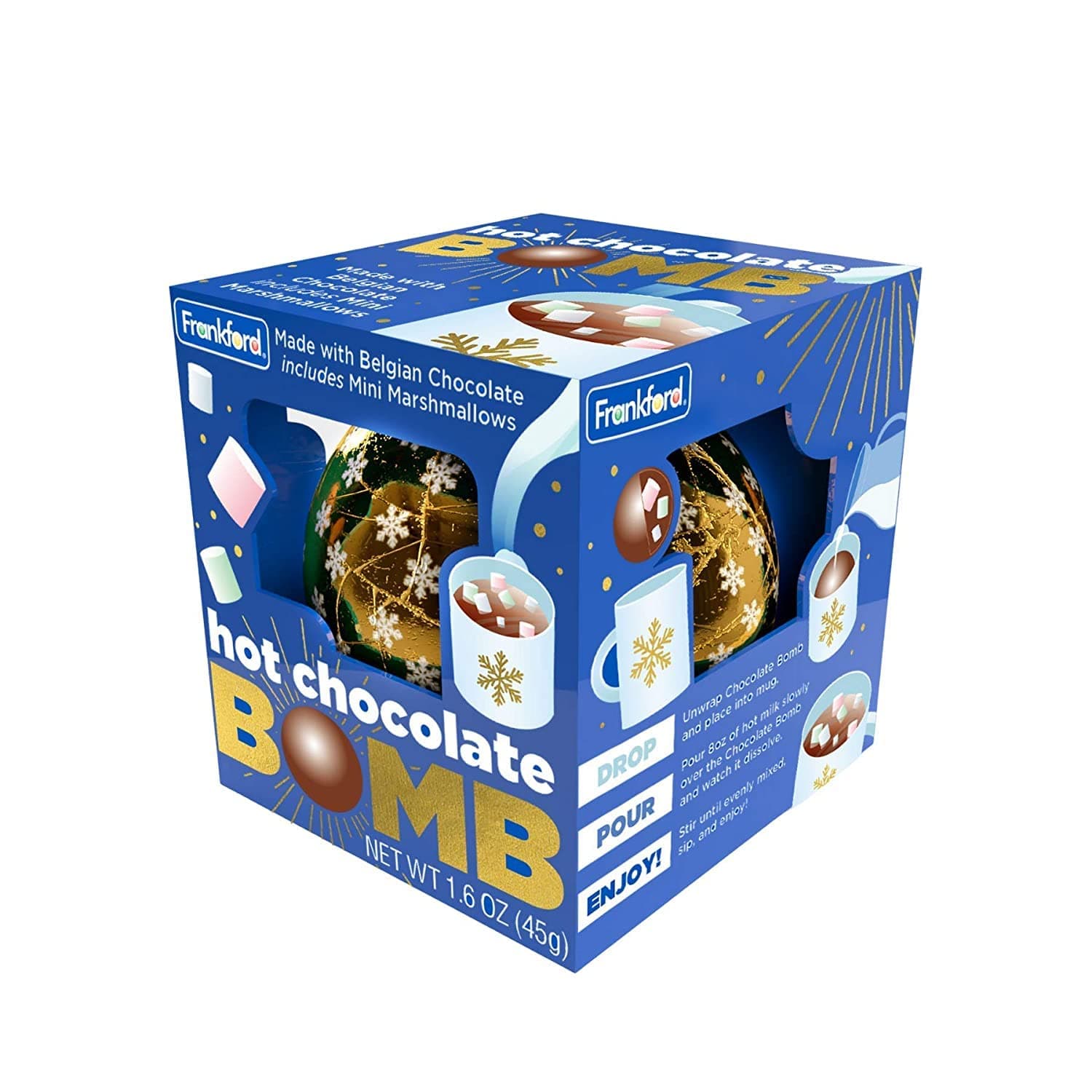 All Day Gifts Hot Chocolate Bombs - Gourmet Belgian Hot Cocoa Bombs with Mini Marshmallows (Pack of 2)