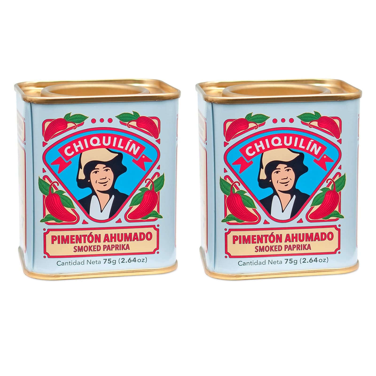 Smoked Paprika Chiquilin Tin 2.64 Oz (2 Pack) Pimenton Ahumado Spain Rich Smokey Flavor