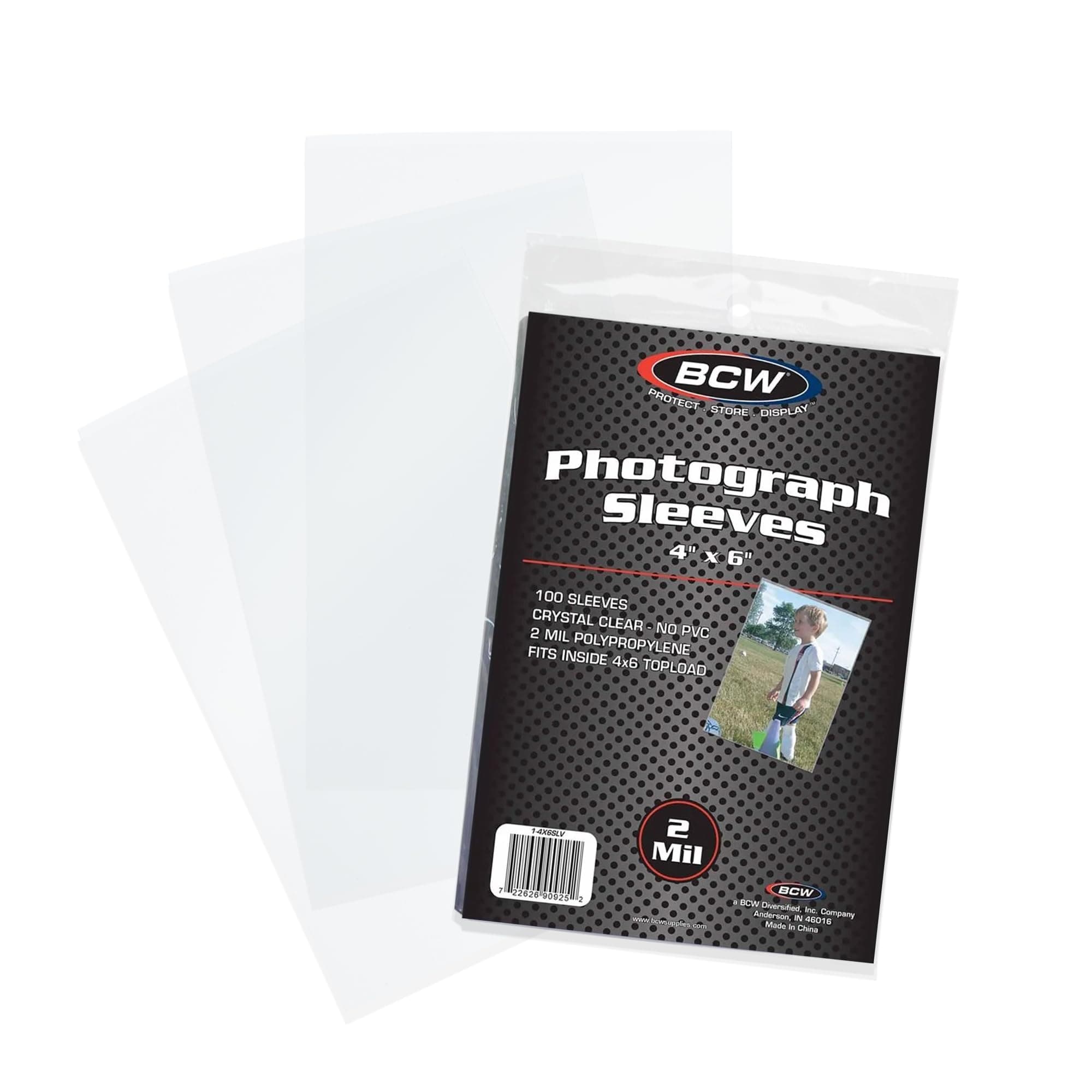 BCW 4x6 Photograph Sleeves - 200 ct | Archival Quality Crystal Clear Polypropylene | Acid-Free for Art Prints, Postcards, Pictures, and More!