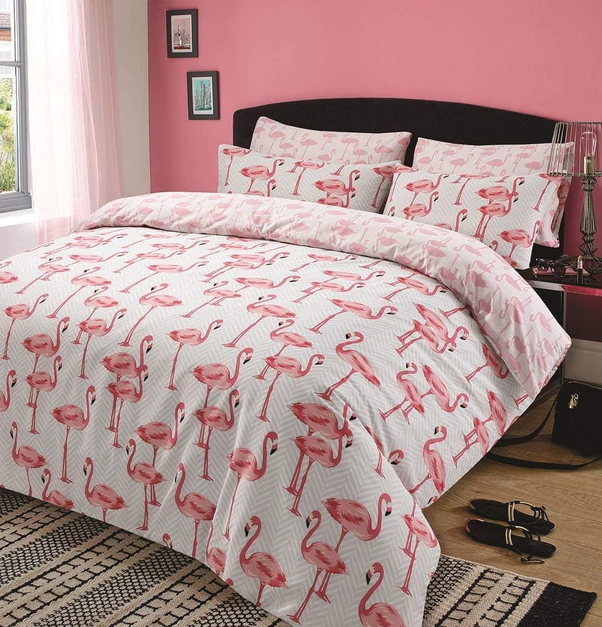 Dreamscene Flamingo UK King/US Queen Size Duvet Cover and Pillowcase Set…