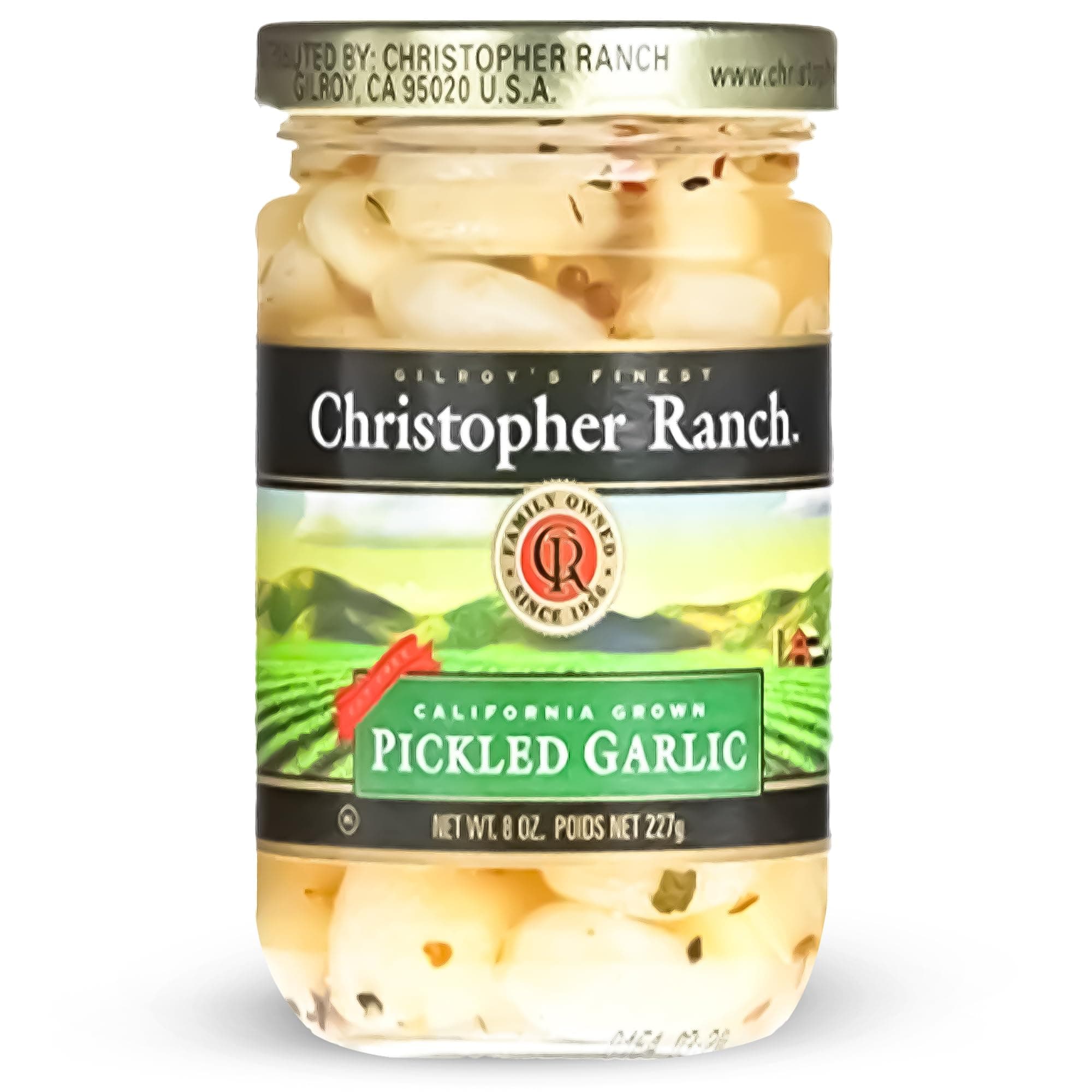 Christopher Ranch Pickled Garlic Cloves in a Jar | 100% California-Grown Fresh Garlic | Peeled and Pickled for Convenience | Ideal for Cooking, Snacking & Pickled Vegetables Lovers | 8 oz (Pack of 1)
