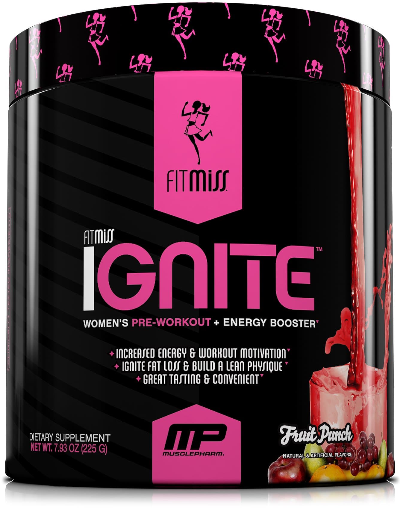 FitMiss Ignite, Women's Pre-Workout Supplement & Energy Booster for Fat Loss, Supports Energy & Workout Motivation, Fruit Punch, 30 Servings