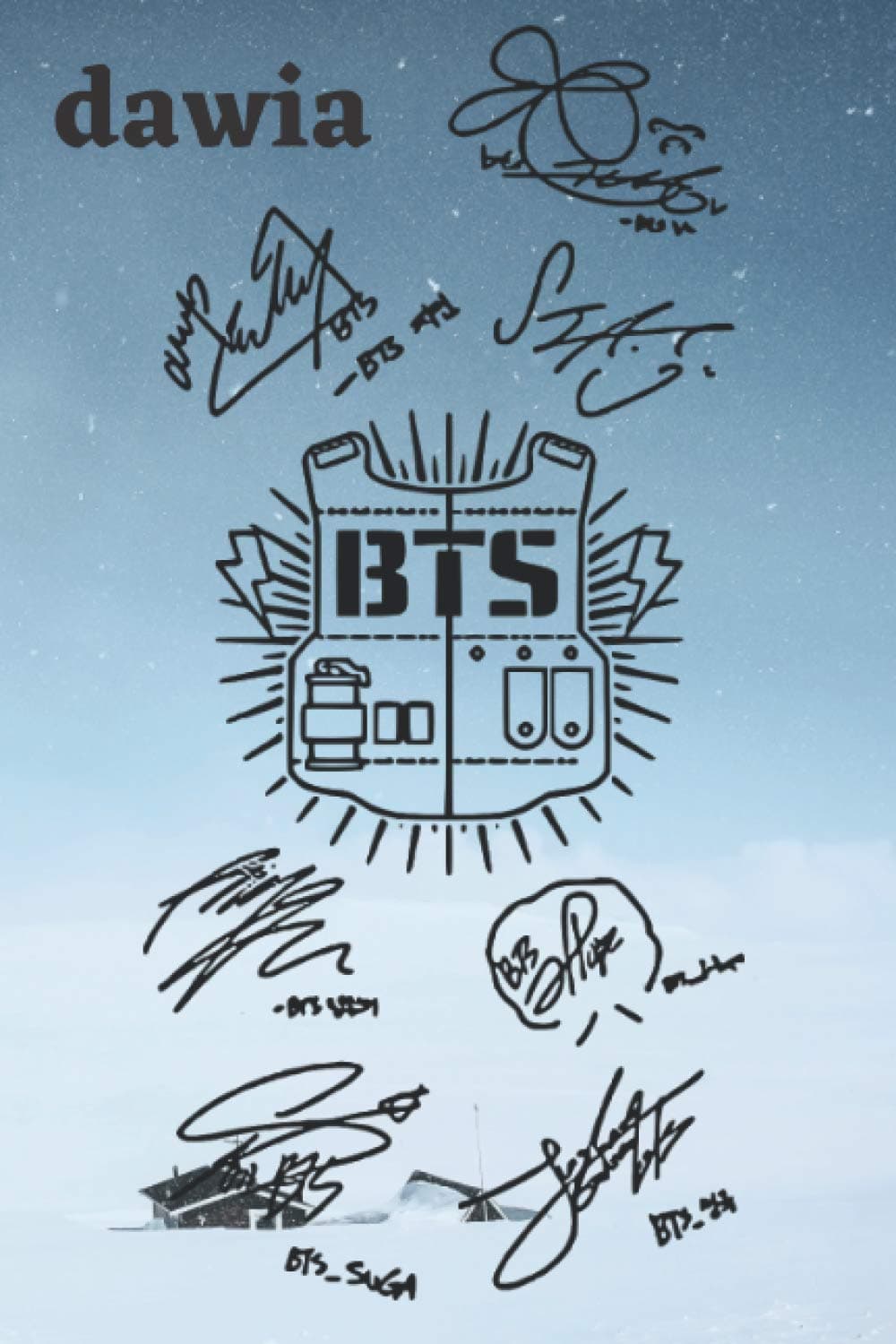 BTS Signatures Notizbuch: Perfekt für den BTS-Fan / Musiknoten / Studium / Veranstalter / Geschenk ...notizbuch Kpop journal. BTS-Fans. ARMEE Fandom. 6 x 9 Zoll - 120 Seiten