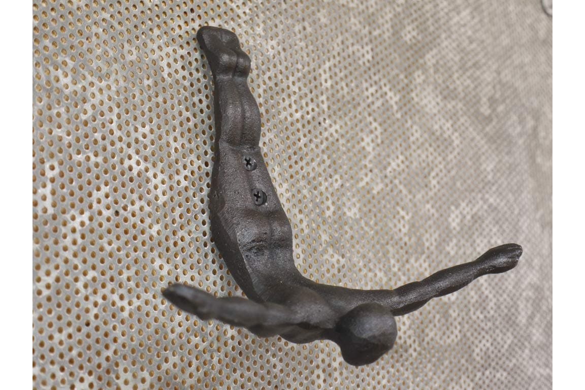 Ablerhome DecorationDiving Man Coat Hook Cast Iron Metal Figure Wall Mount Hanger Decor Towel Scarf Rack (Diving Man Hook)