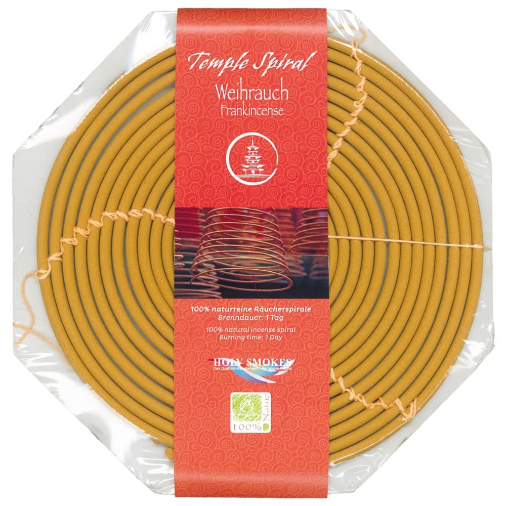 Large Smoked Coil Incense-Temple Spiral 100% Natur Pure BURNING TIME 1 Day 20.5 cm