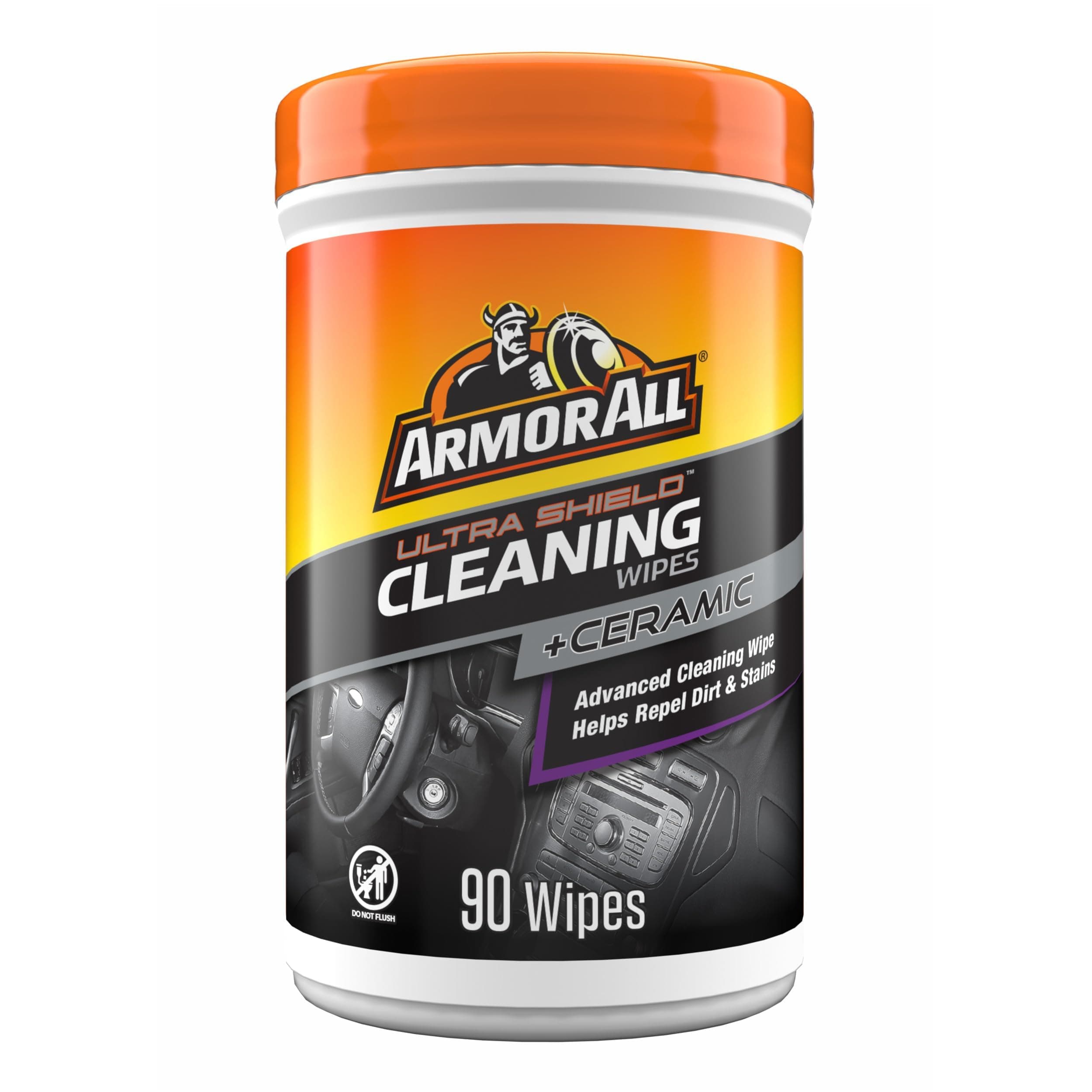 Ultra Shield + Ceramic Cleaning Wipes by Armor All, Car Interior Cleaner Wipes with Stain-Repelling Technology, 90 Count