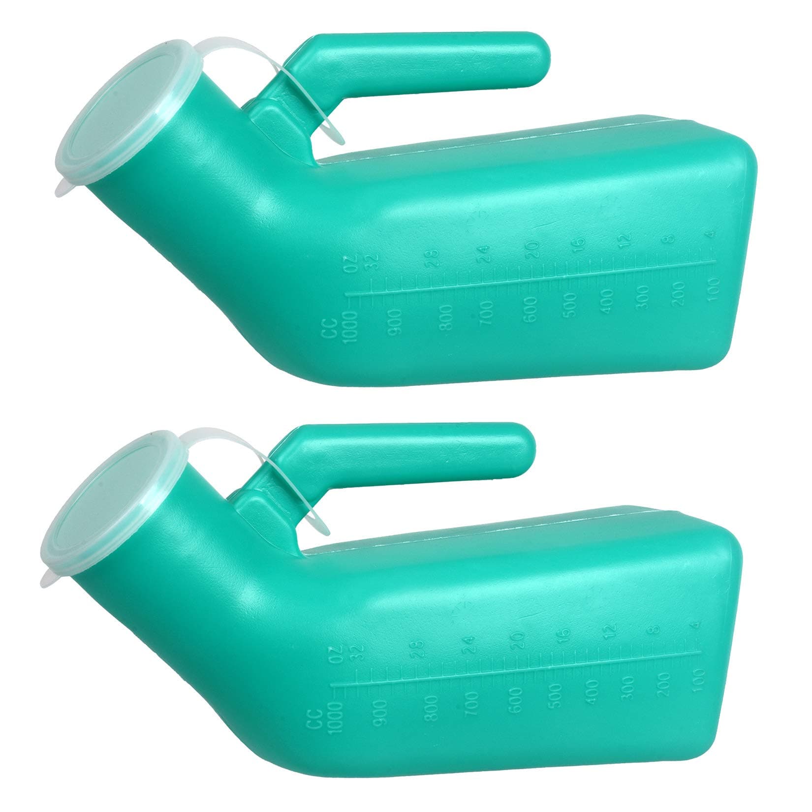 Atoke 2 Pack Male Urinal Urine Bottle for Men,Thick Portable Pee Bottle with Lid for Travel,Hospitals,Emergency,and Camping