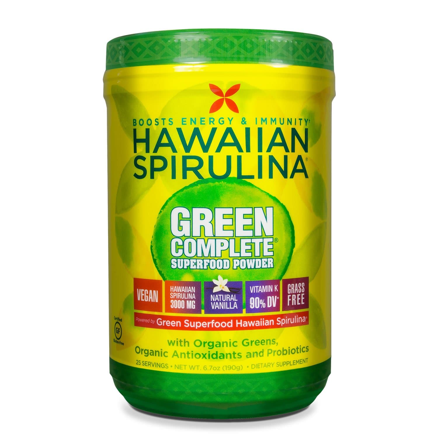 Pure Hawaiian Spirulina Green Complete Superfood Powder- Vegan, Non GMO - Natural Superfood Grown in Hawaii, 6.7 Ounce