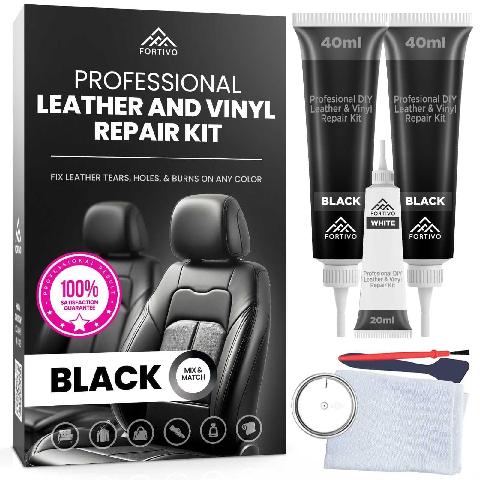 Fortivo New Black Leather and Vinyl Repair Kit