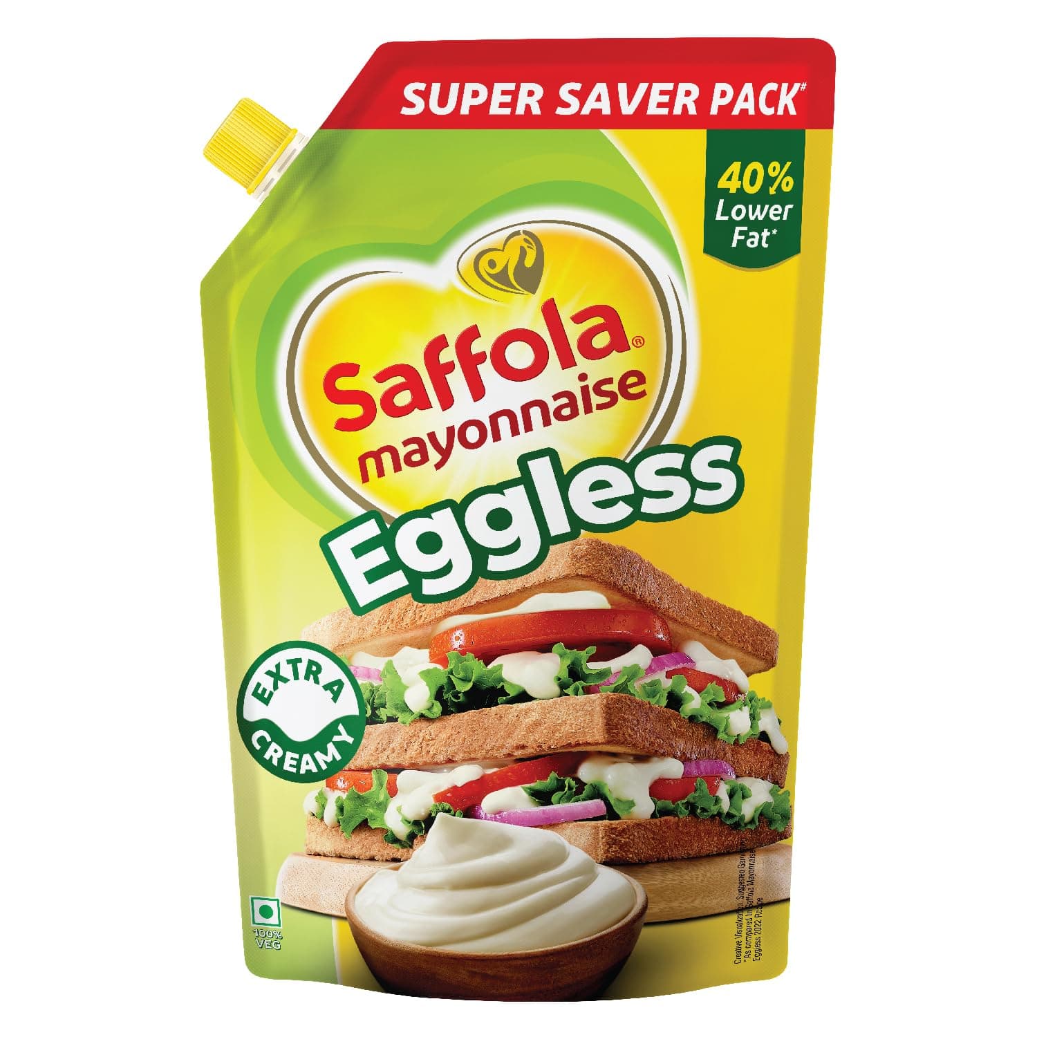 Saffola Mayonnaise Eggless | Extra Creamy & Tasty, 700grams | Veg Mayonnaise for sandwich, wraps, pastas, burgers & a dip