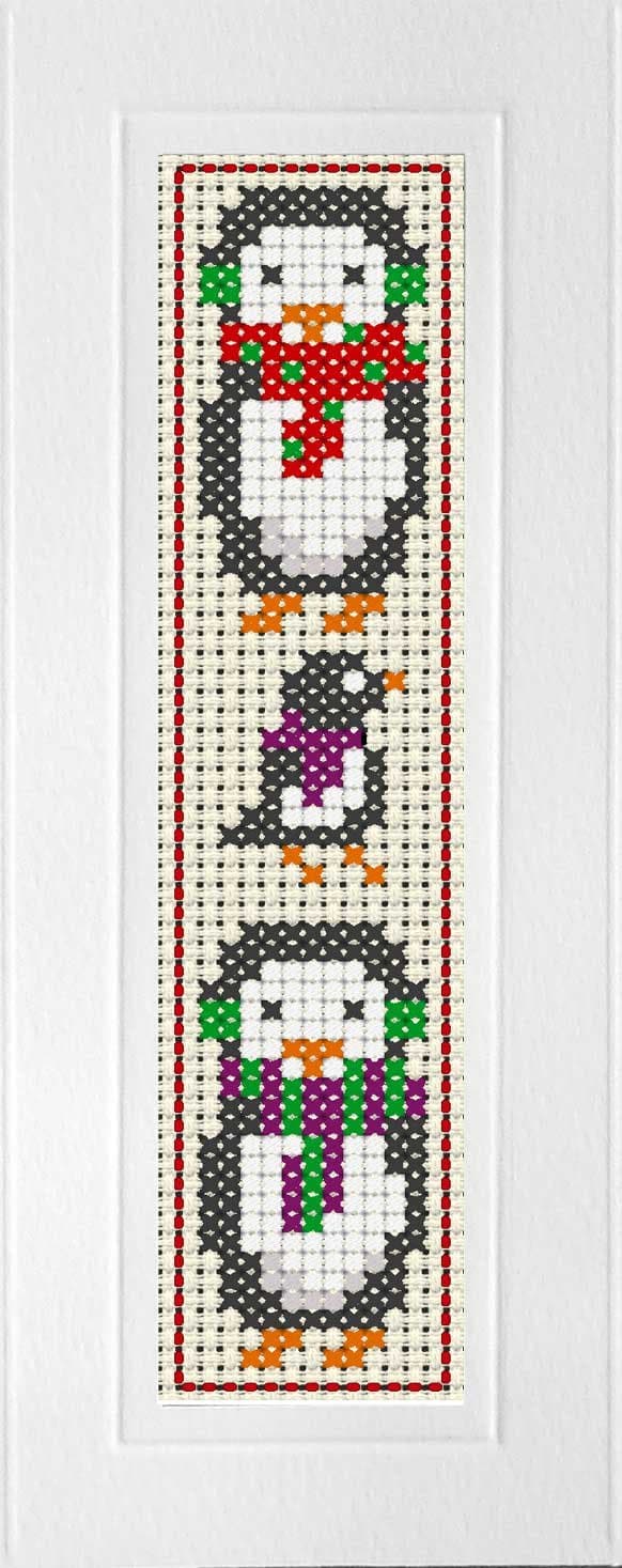 Children's cross stitch bookmark Kit 'Penguins', 11 count aida