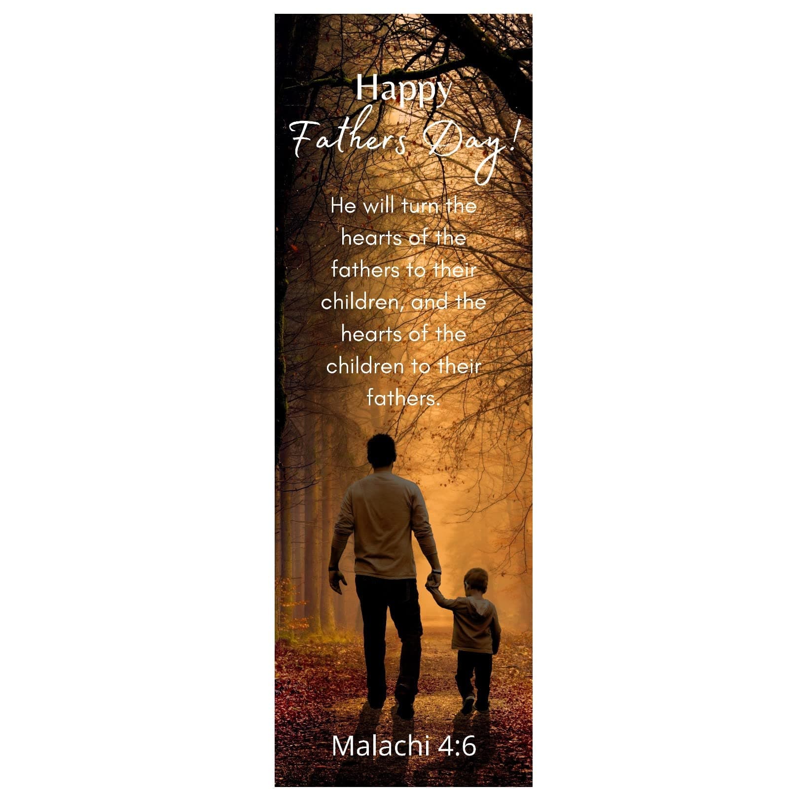 Happy Fathers Day Bible Verse Bookmarks Religious Christian Malachi 4:6 for Churches Made in USA Bulk 100 Count