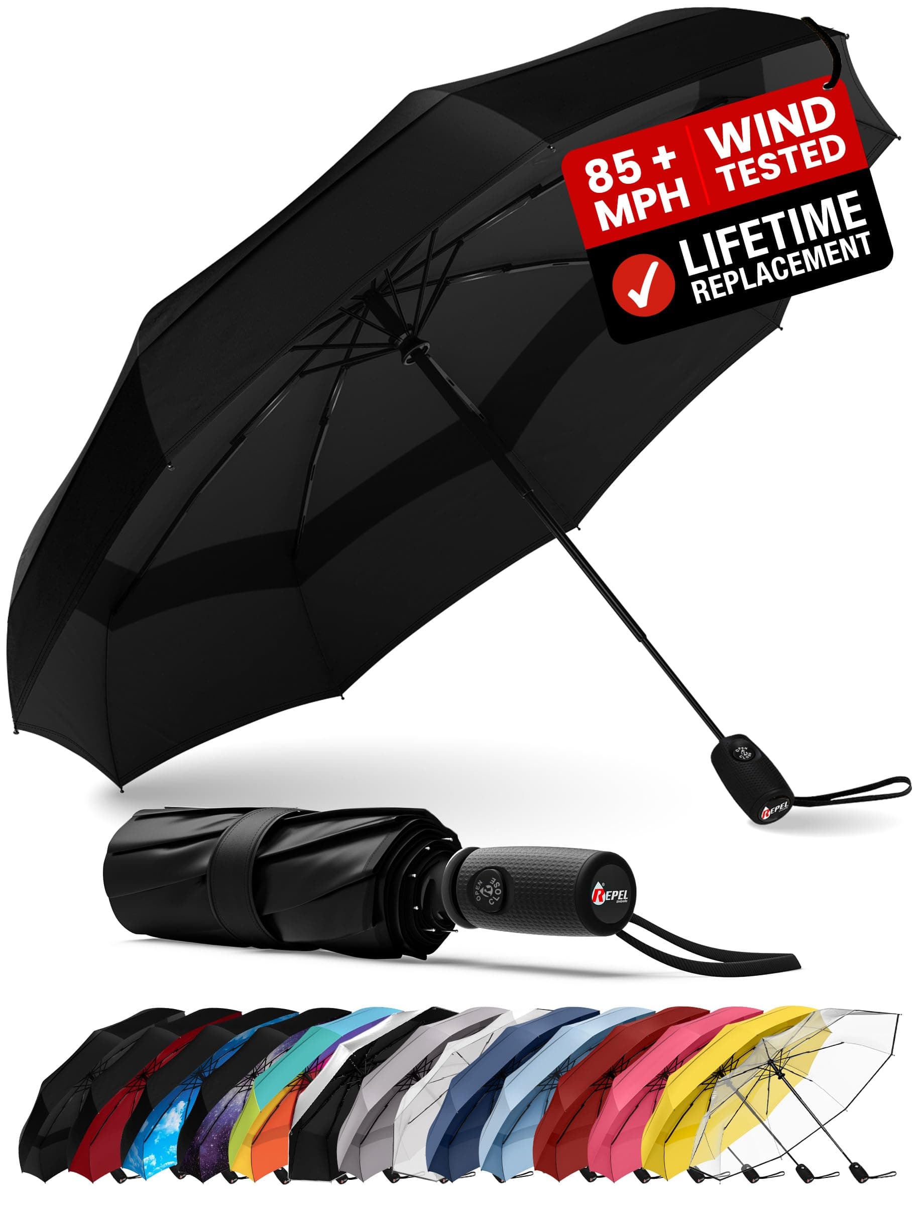 Repel Black Umbrella