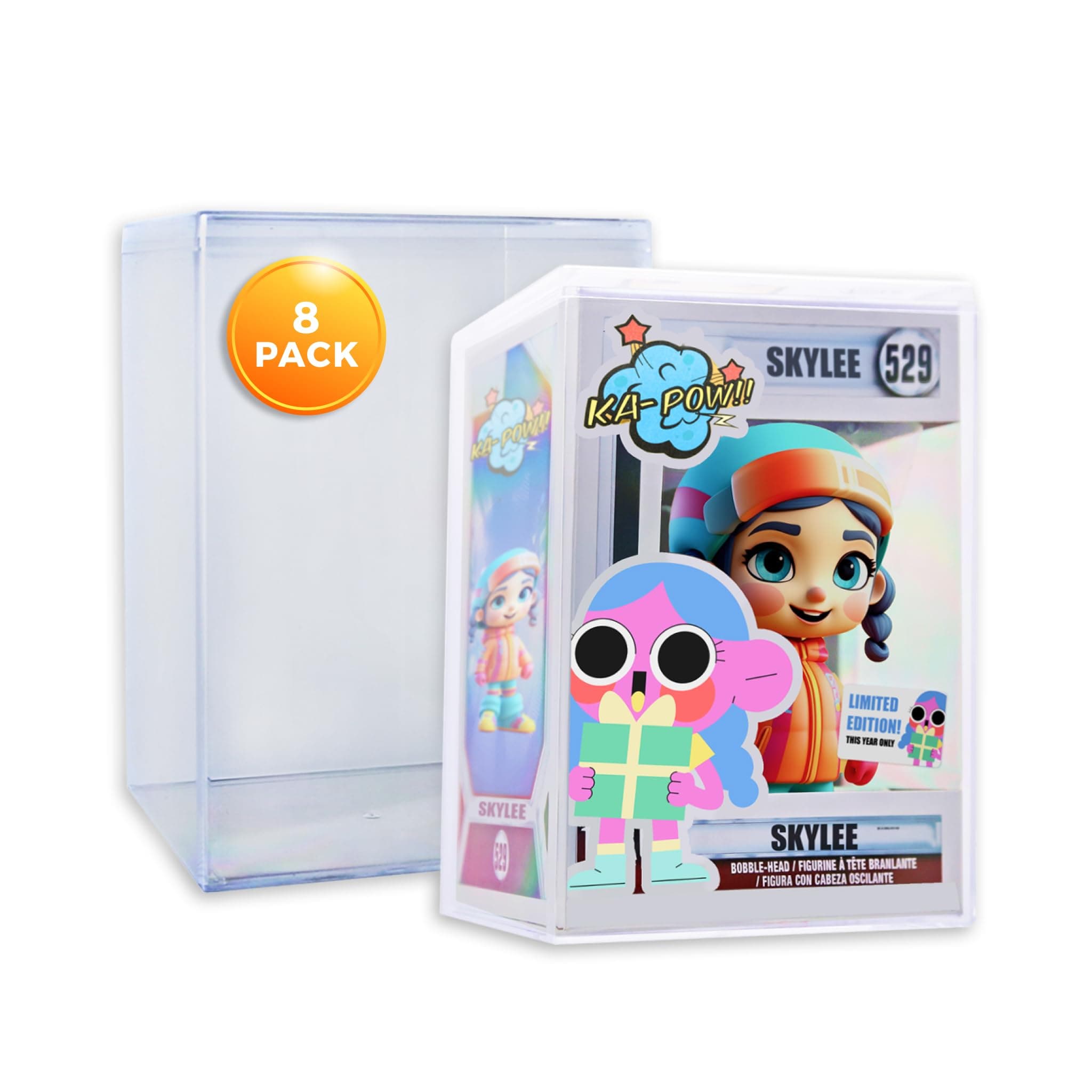 Hard Funko Pop Protector Display Case - Stackable & Interlocking (8) Boxes