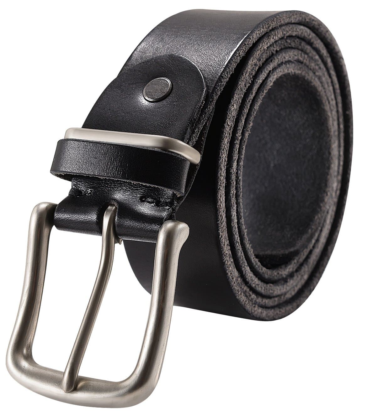 Men's Belt, Italy Full Grain Leather Belt Jeans Belt Super Soft Casual Belts for Men Wide 1.5''