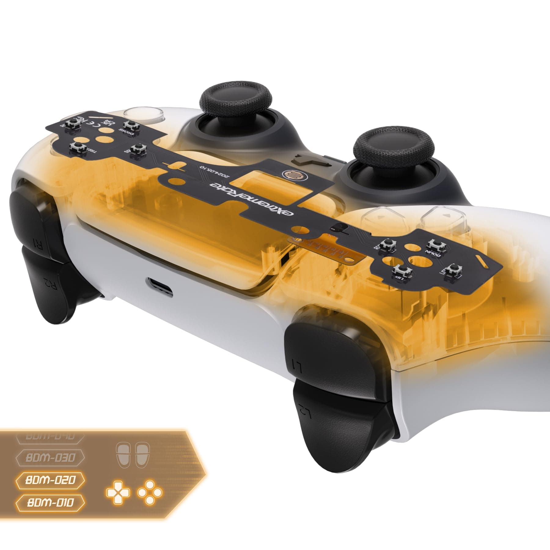 eXtremeRate Face Clicky Kit V3 for PS5 Controller BDM-010 BDM-020 Face Buttons, Custom Hard Silicone Tactile Switch Dpad Action Buttons Mouse Click Kit for PS5 BDM 010 020 - Without Controller
