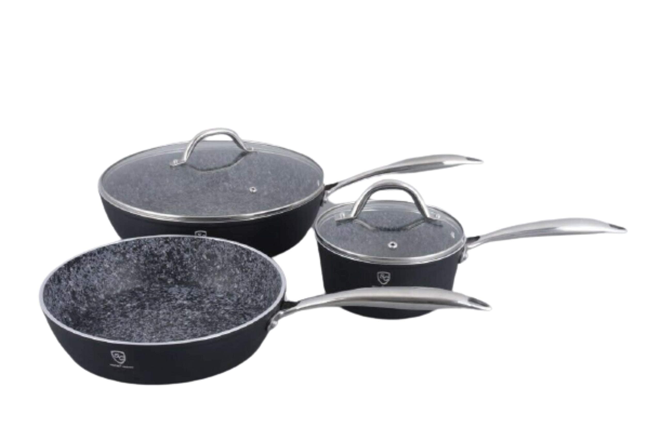 Non-Stick Cookware Cooking Frying Pan Set Granite Marble Stone Coating Saucepan Milk Cooking Pans deep